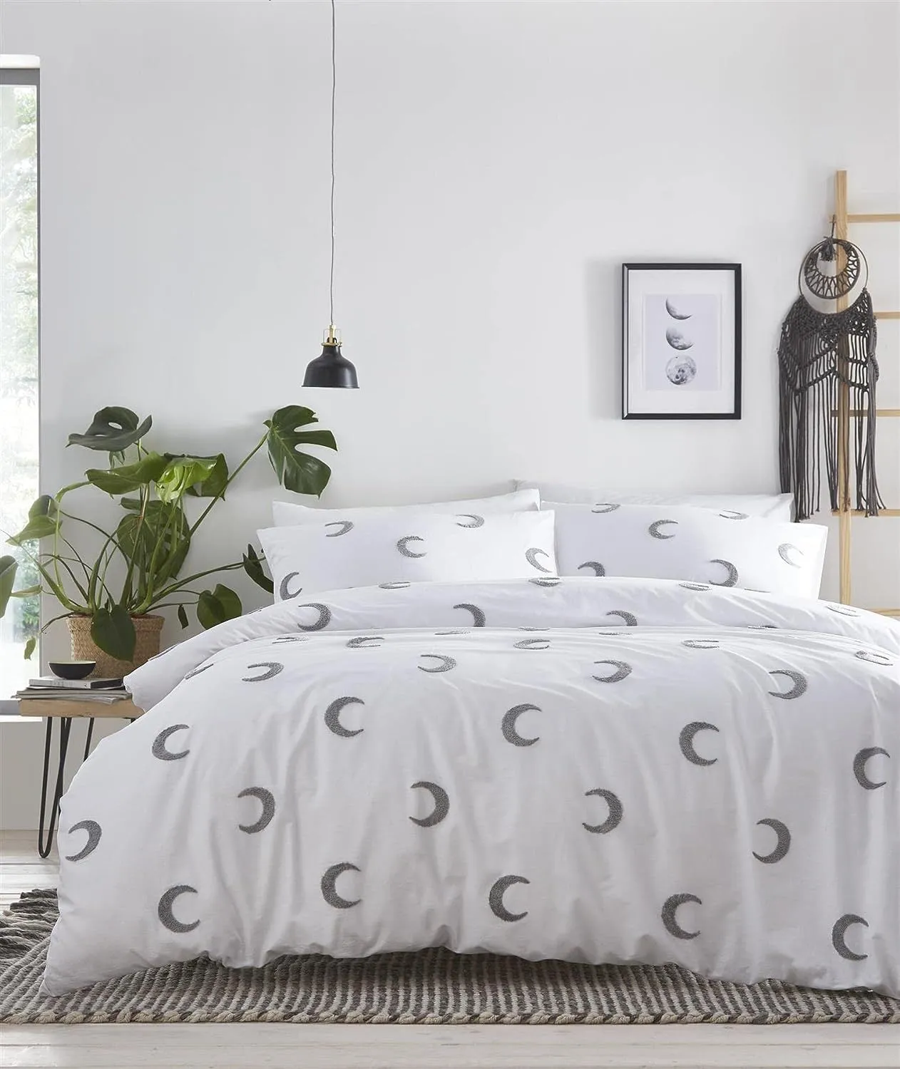 Crescent Tufted Moons Bedding Duvet Cover Set