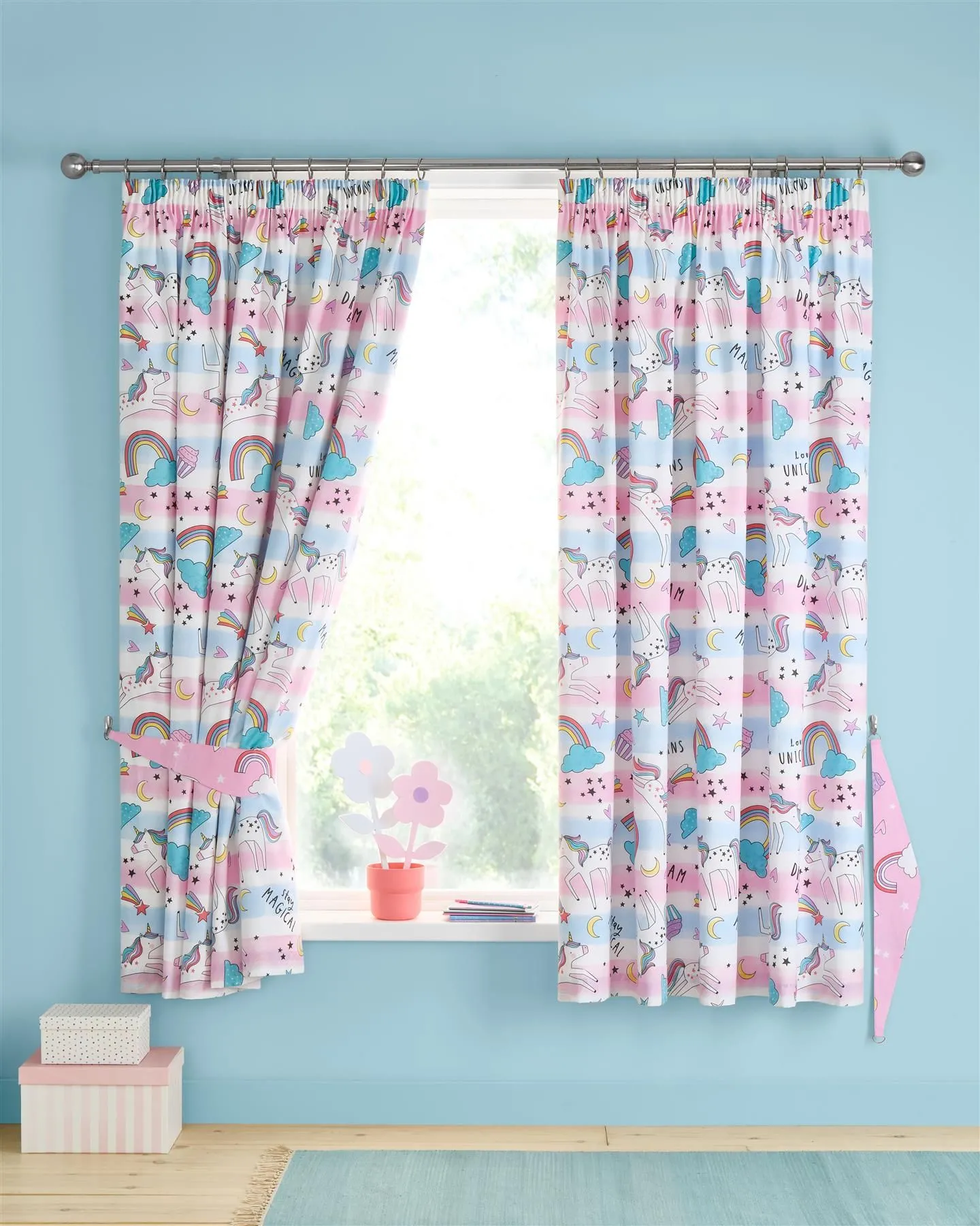 Dreamy Unicorns Fully Lined Pencil Pleat Curtains