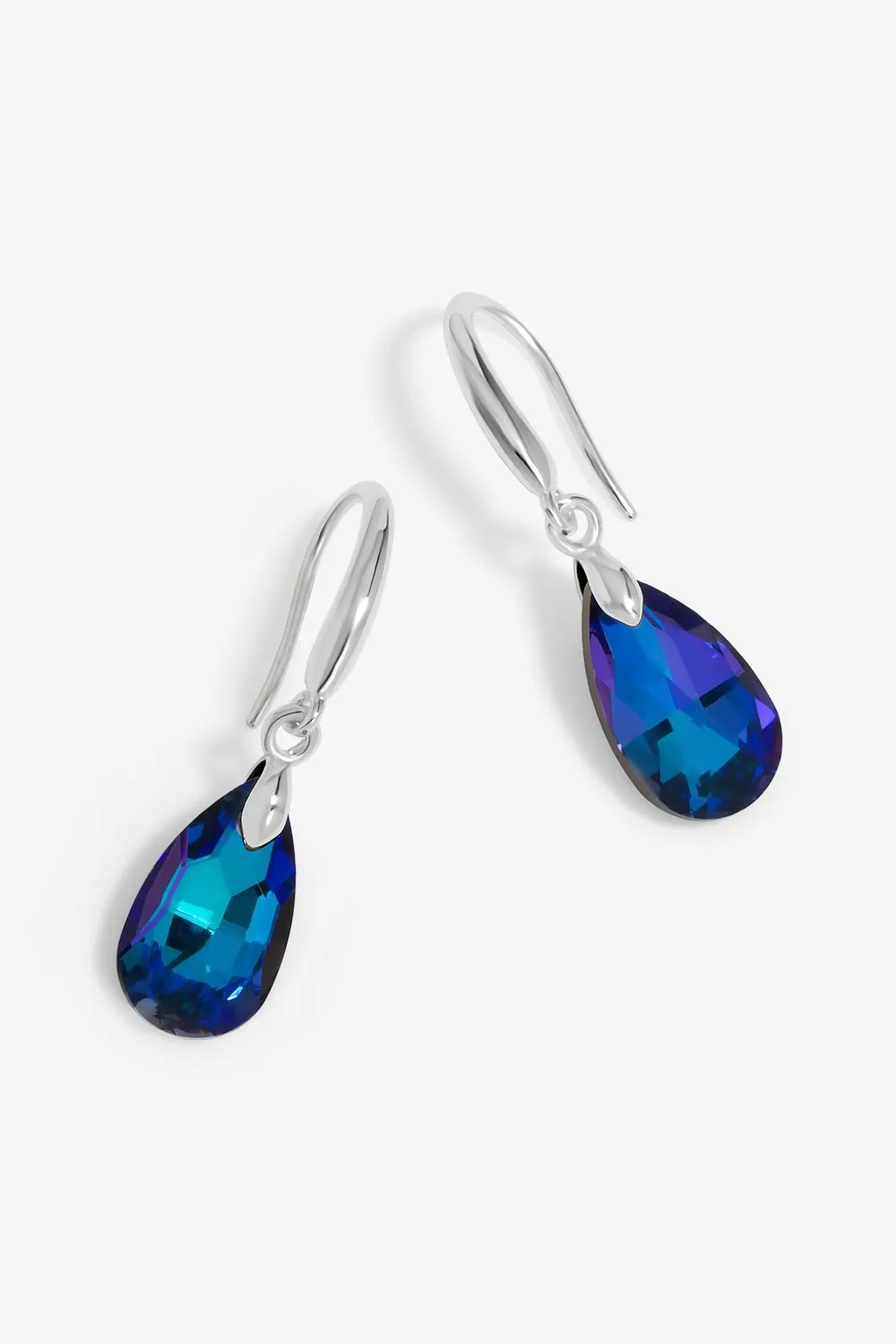 Jon Richard Radiance Collection Silver Plated Blue Fish Hook Drop Earrings