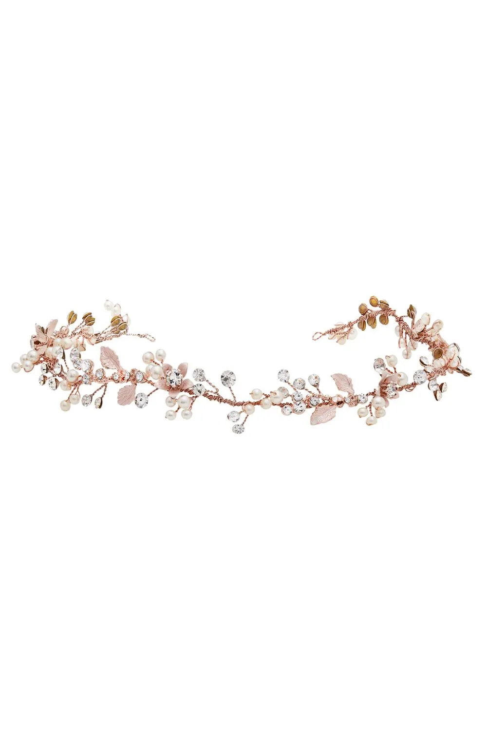 Rose Gold Plated And Pearl Hair Vine