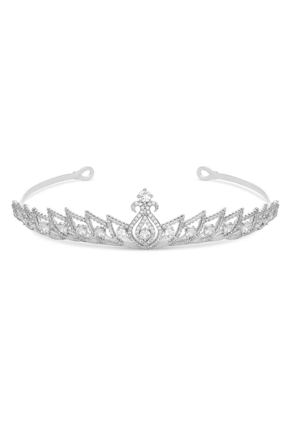 Rhodium Plated Cubic Zirconia Tiara - Gift  Pouch