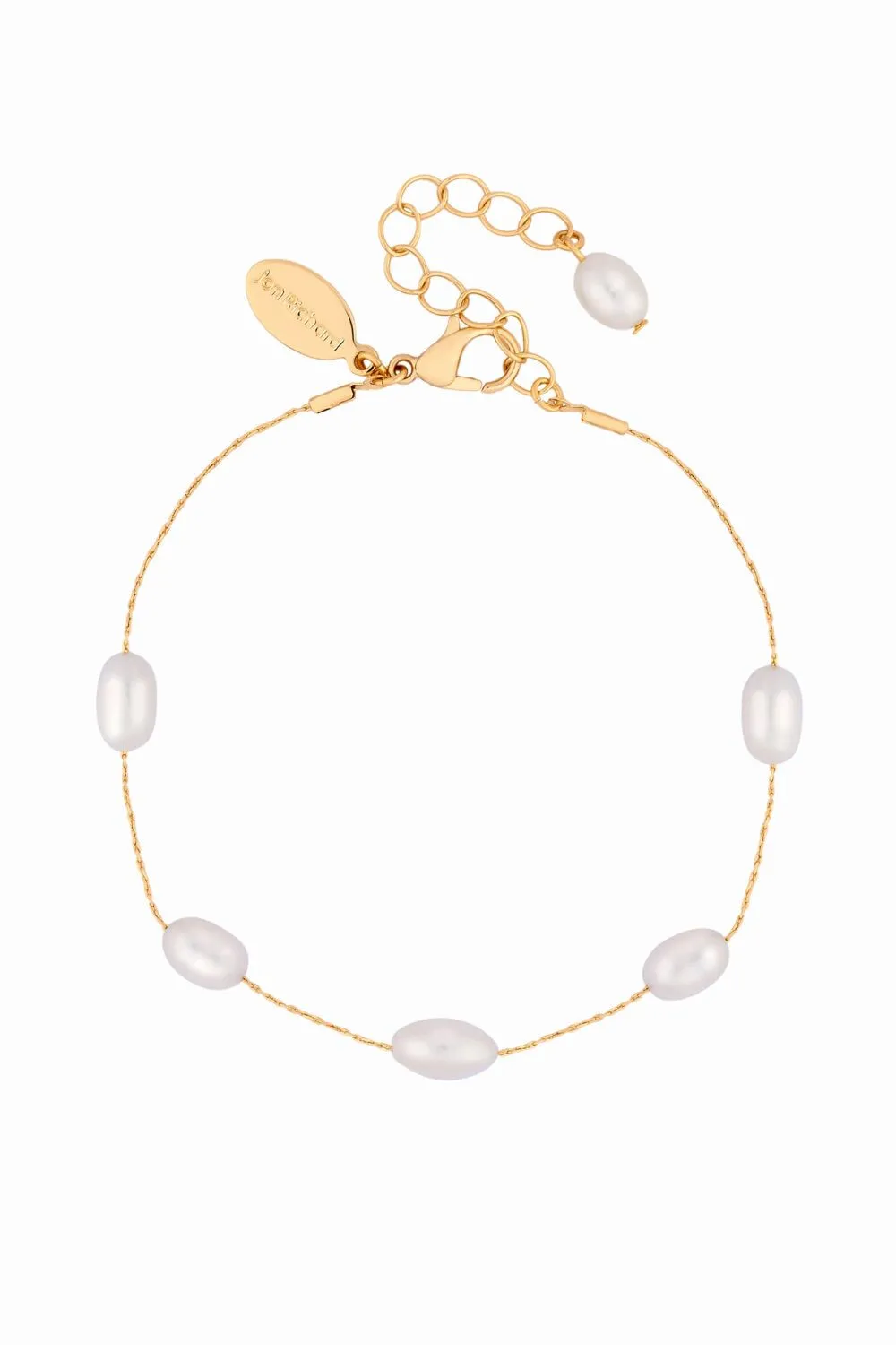 Gold Plated Fine Chain And Freshwater Pearl Bracelet