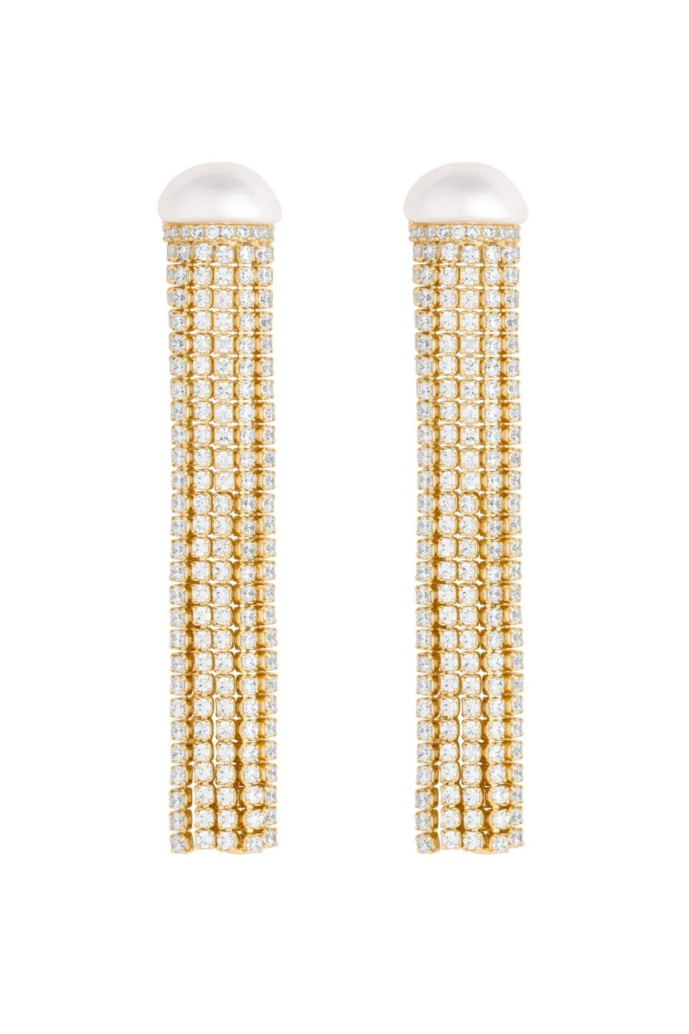 Gold Plated Pearl Shower Drop Earrings