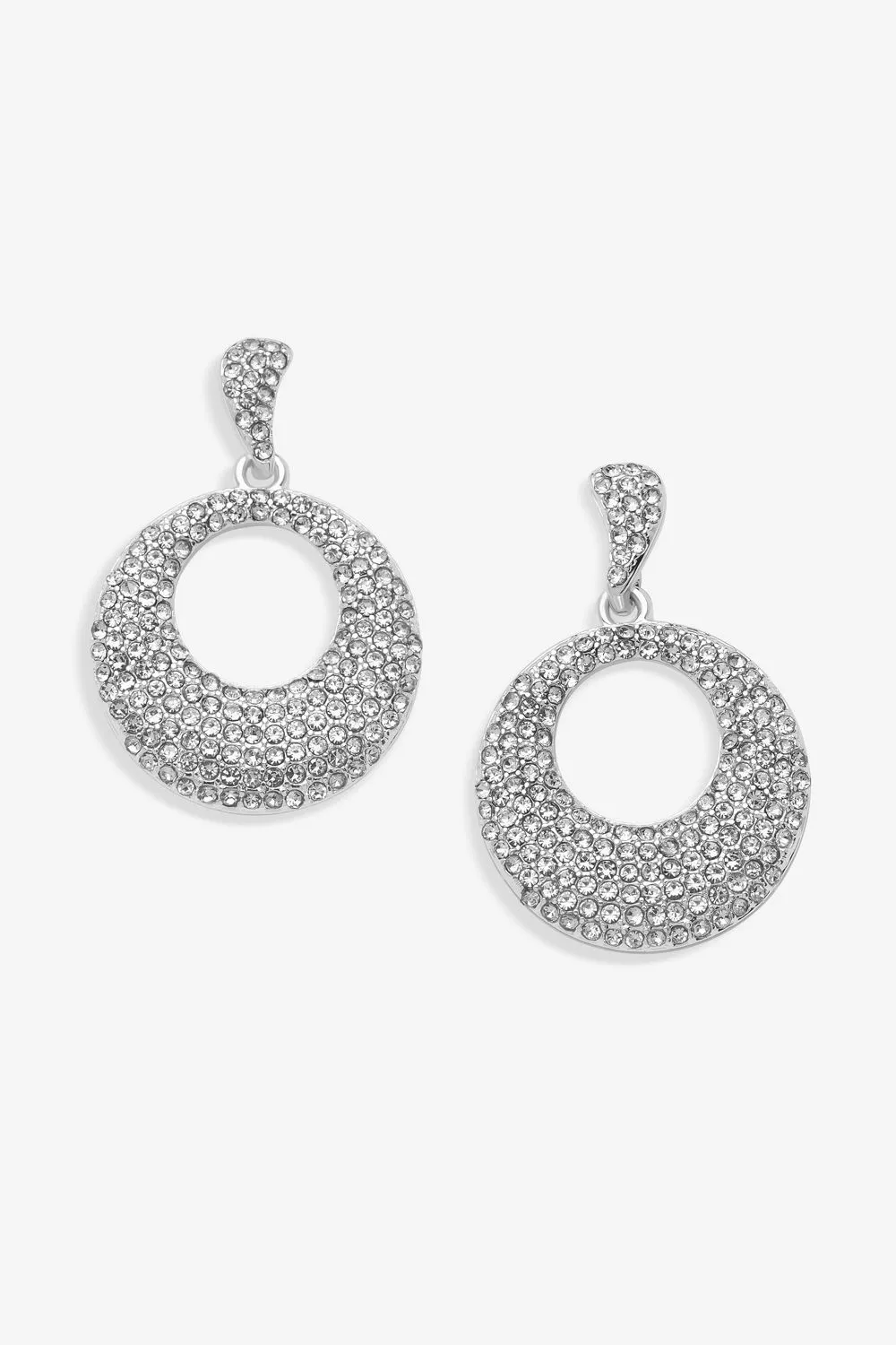 Jon Richard Silver Plated Crystal Statement Open Earrings