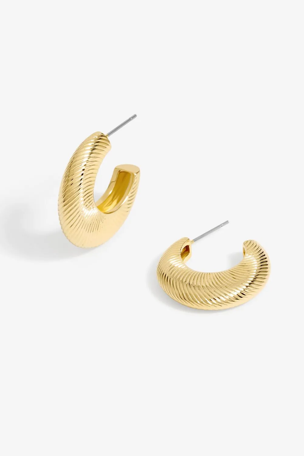 Gold Plated Diamond Cut Hoop Earrings