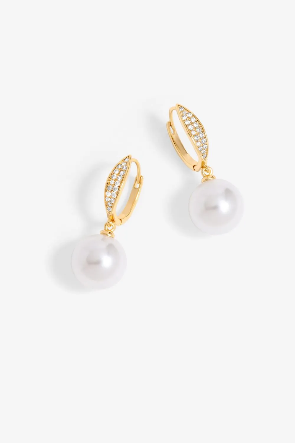 Gold Plated And Cubic Zirconia Hoop Earrings