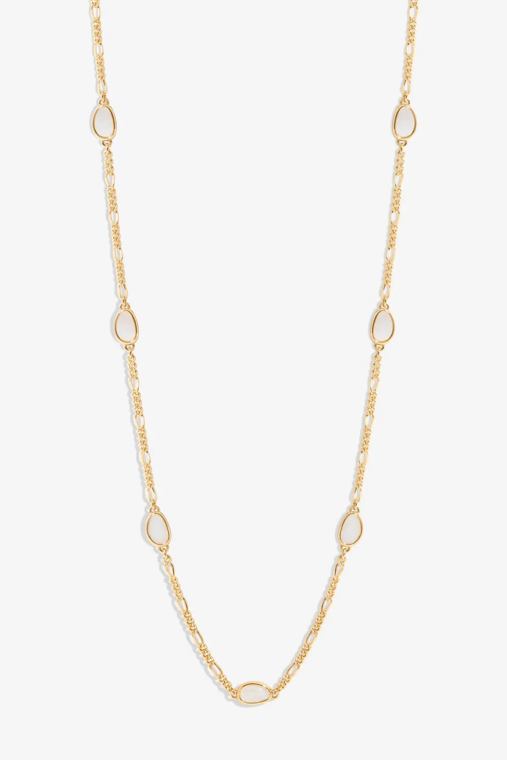 Gold Plated Chain And Shell Station Necklace
