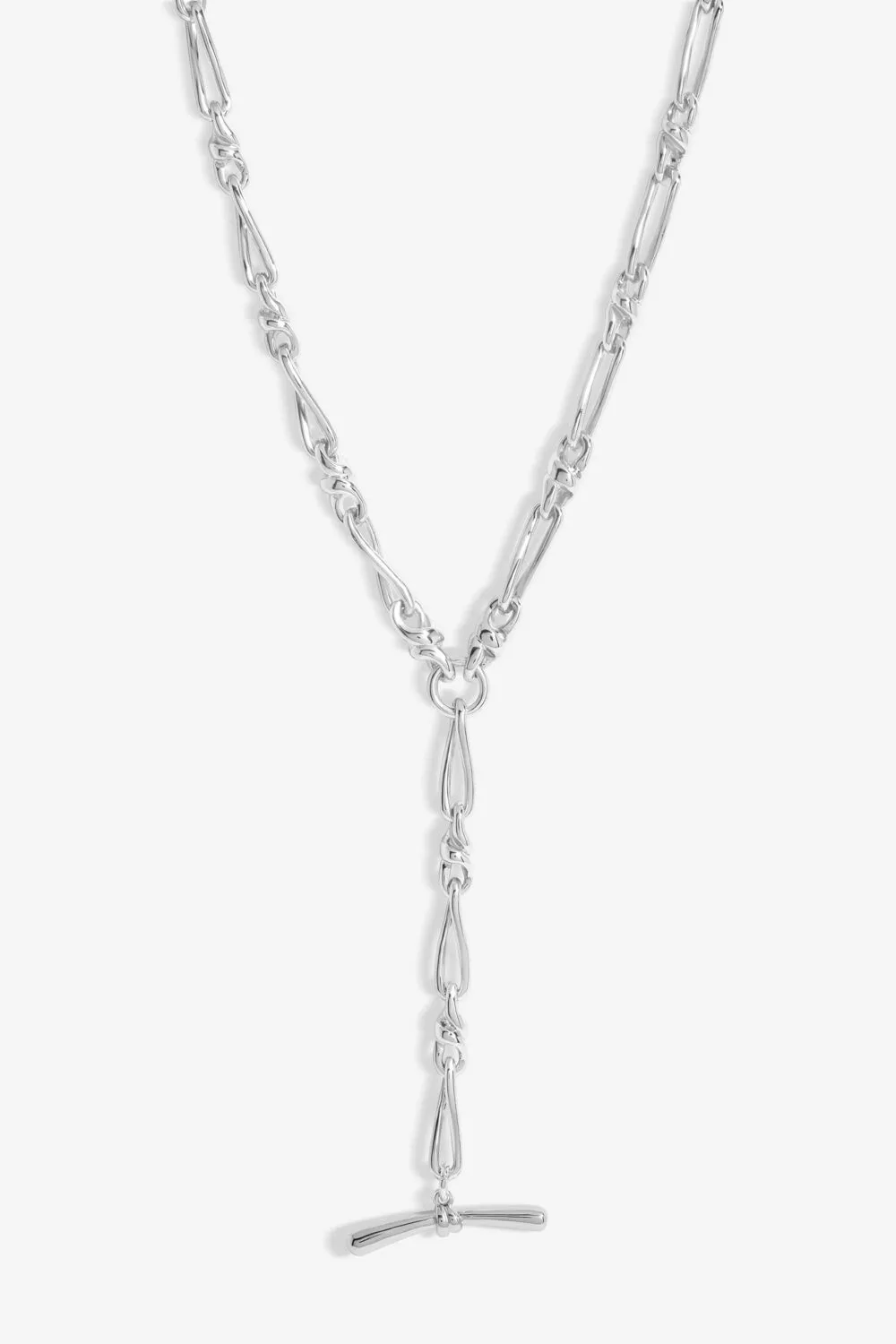 Silver Plated T Bar Necklace