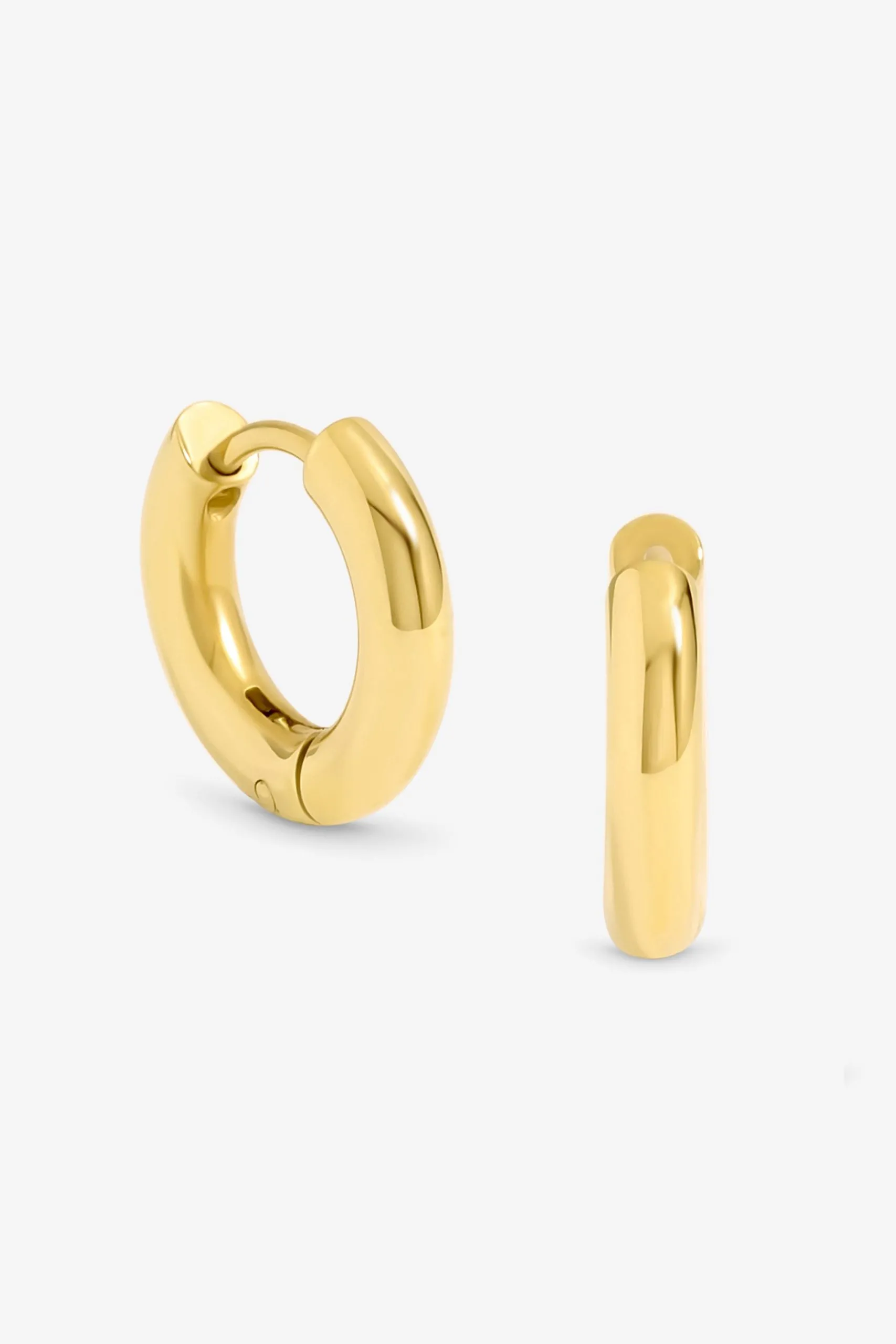 Waterproof Gold Plated Small Chubby Hoop Earrings