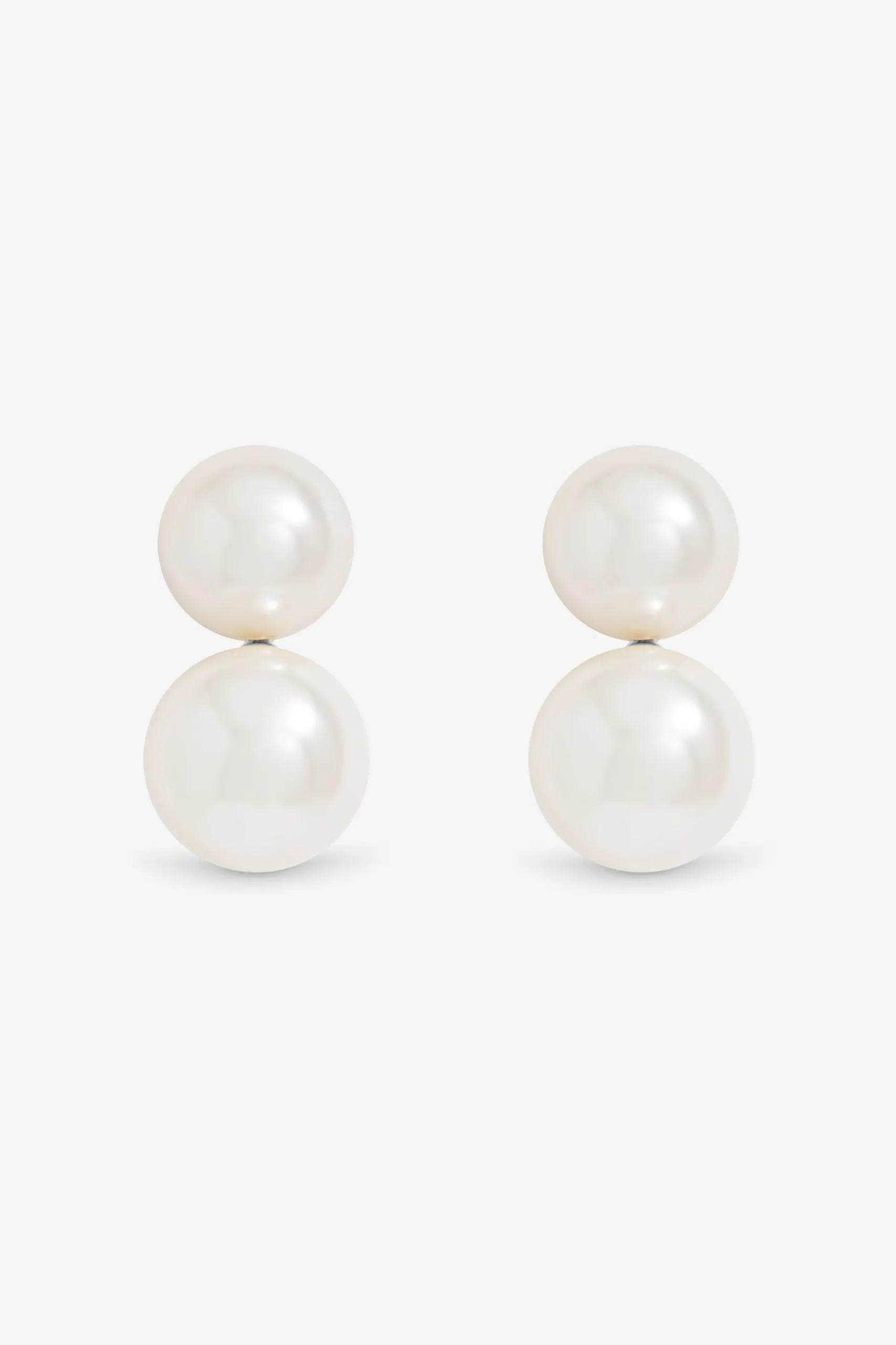 Cream Pearl Double Drop Earrings