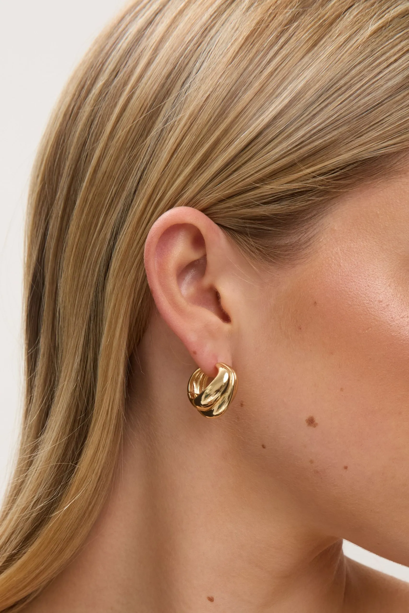 Gold Plated Domed Hoops