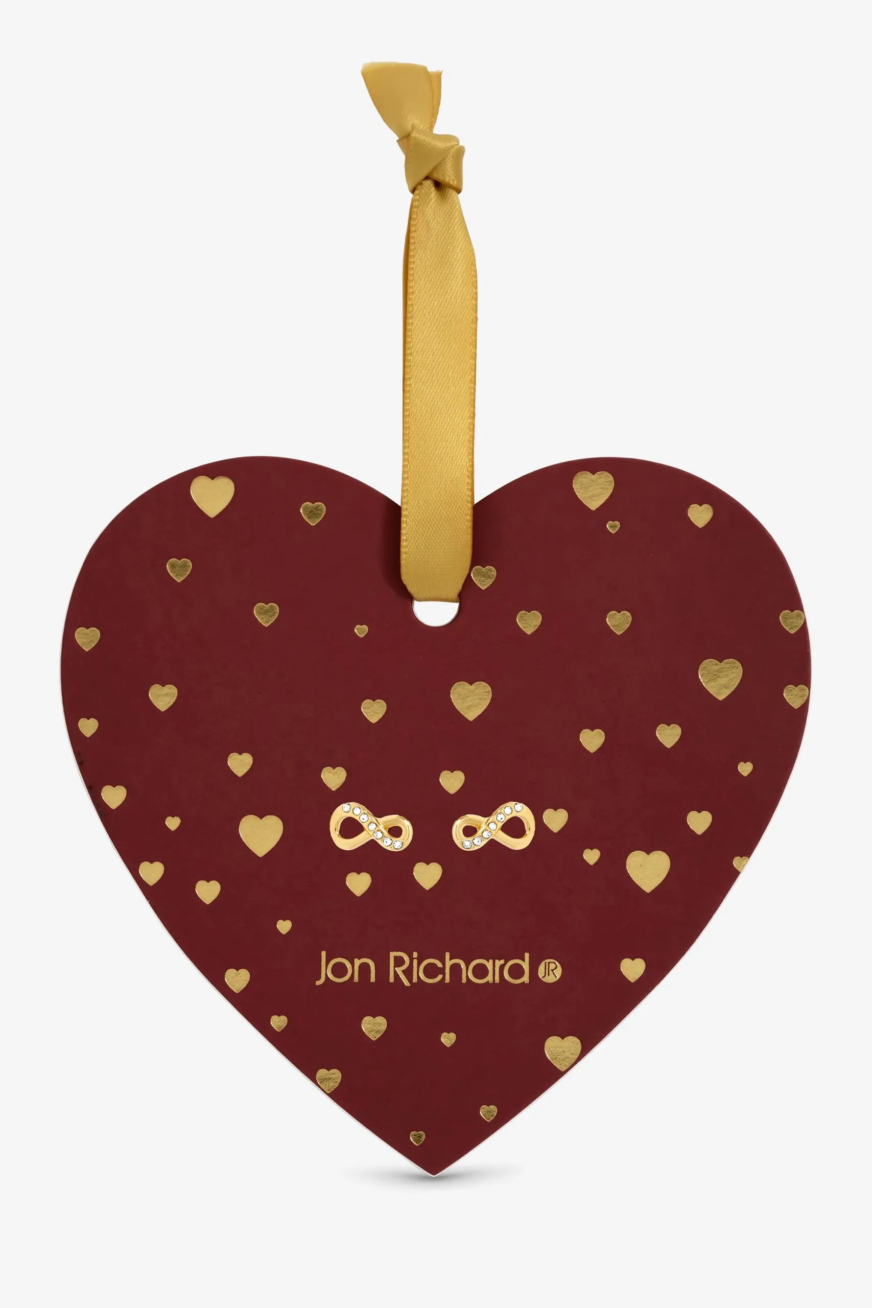 18K Gold Plated Pave Infinity Earrings - Hanging Heart