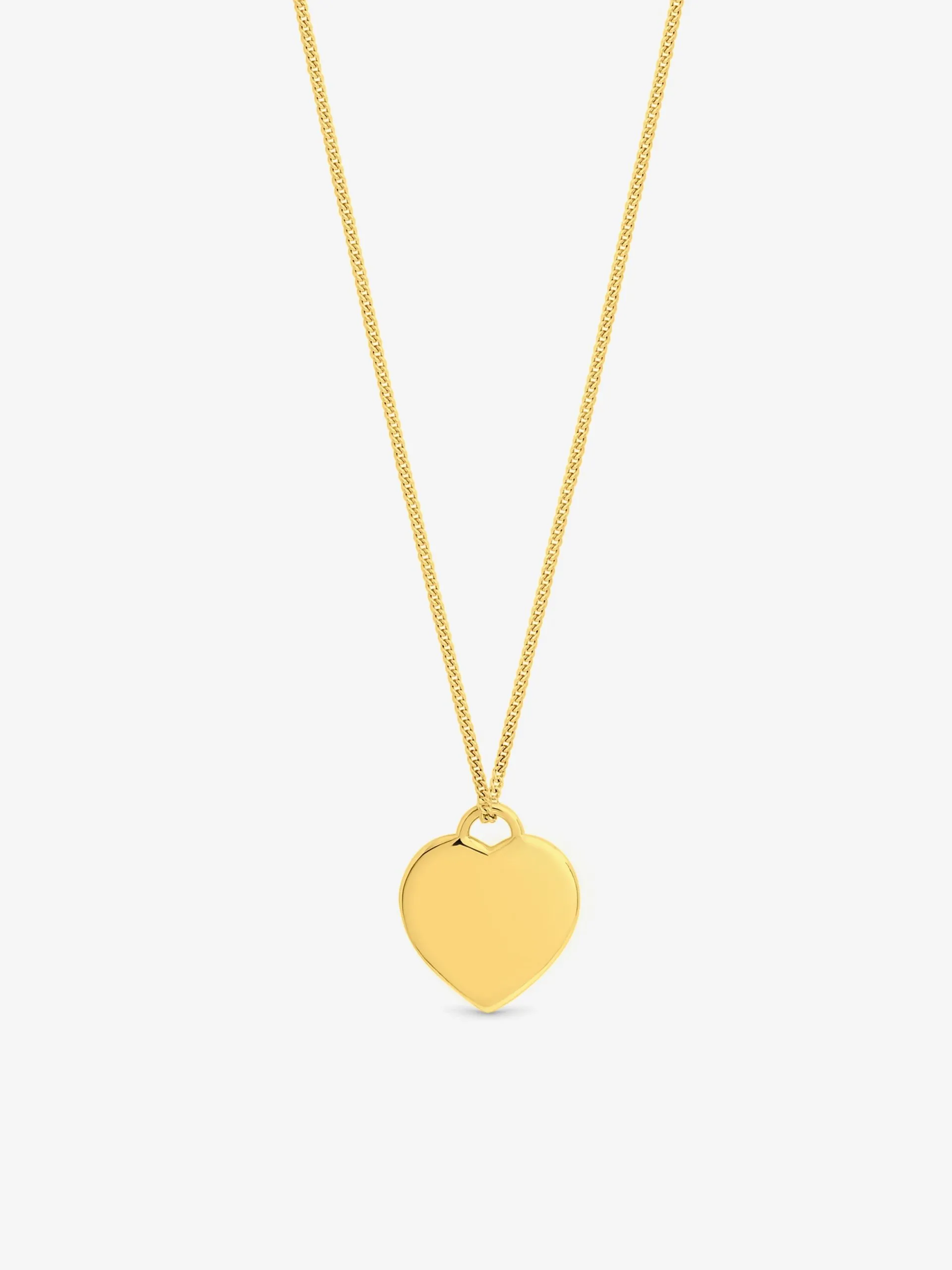 14ct Real Gold Plated Sterling Silver Polished  Heart Pendant