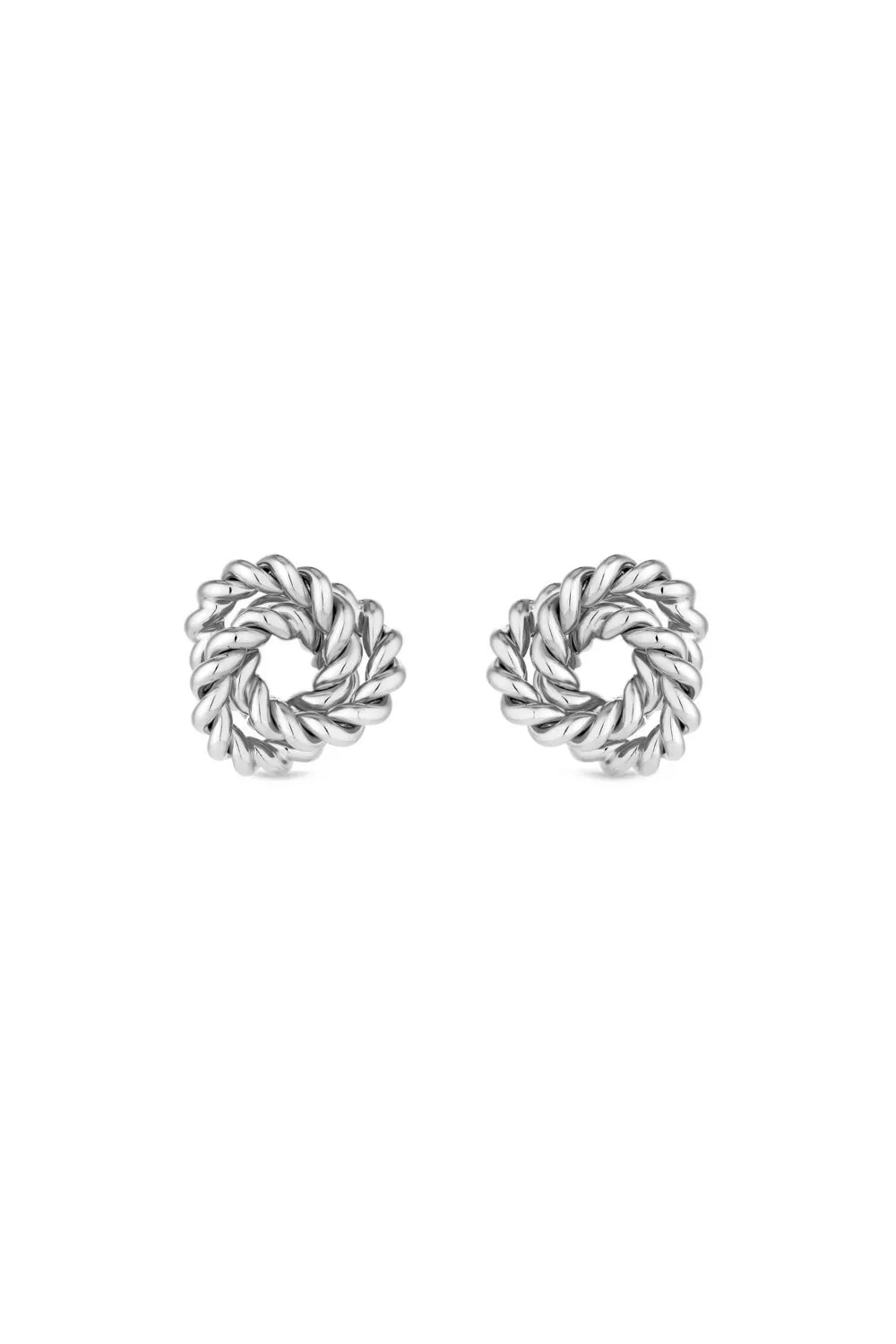 Vintage Inspired Silver Plated Textured Knot Earrings