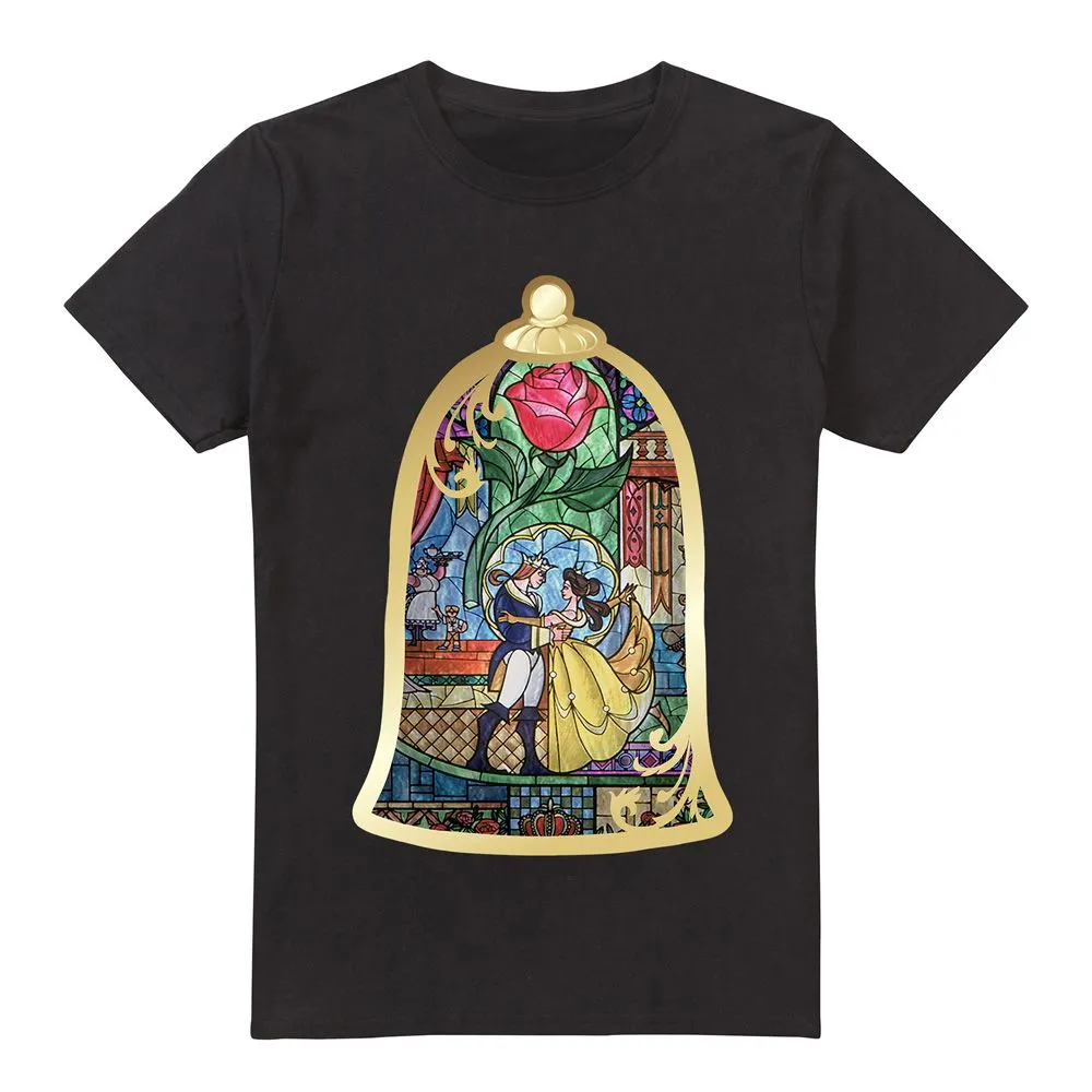 Beauty And The Beast Stained Glass T-Shirt Black
