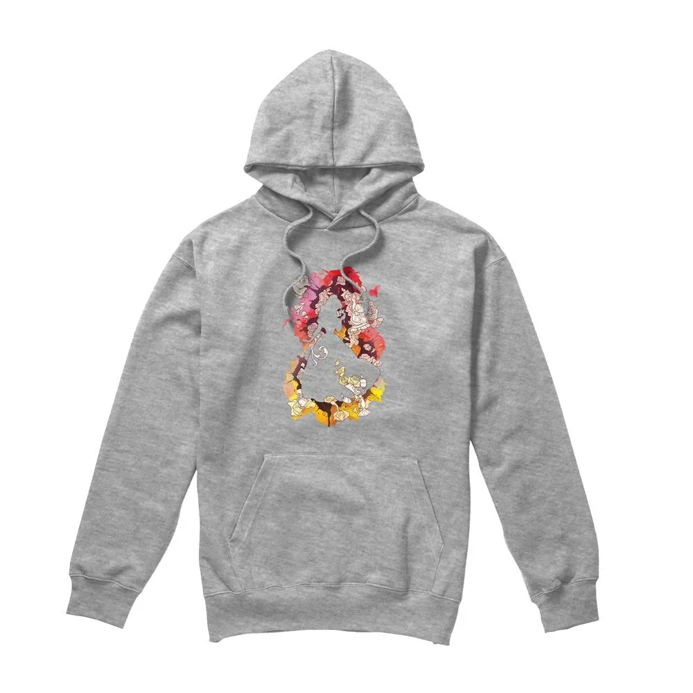 Beauty and the Beast Belle Flower Silhouette Mens Hoodie Light Grey