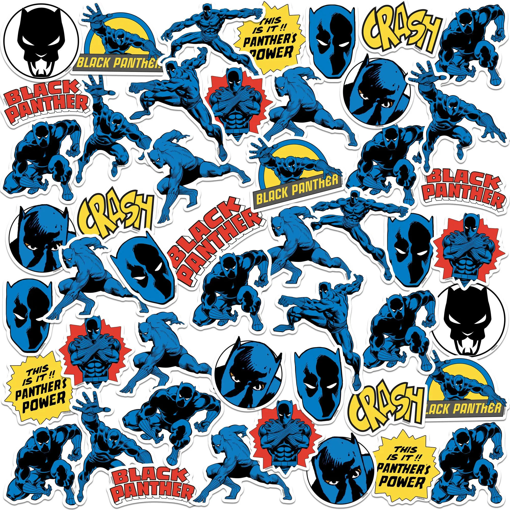 Black Panther Vinyl Large Deluxe Stickers Variety Pack of 50