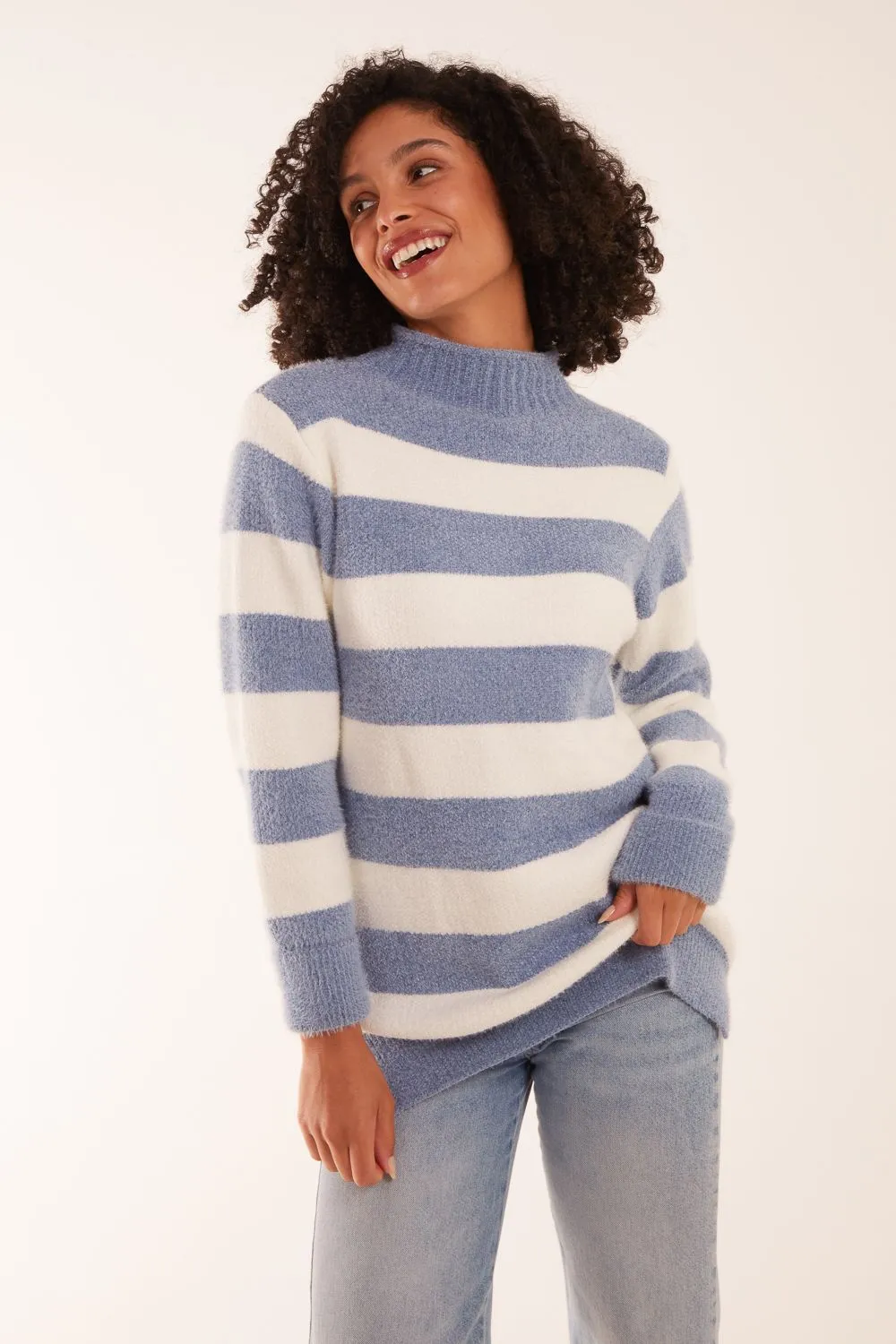 High Neck Striped Jumper