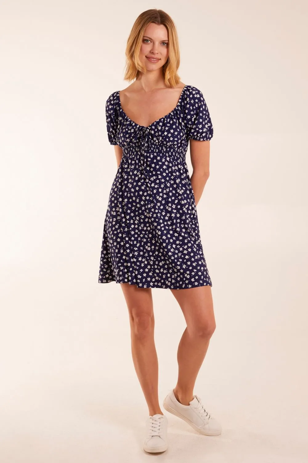 Sweetheart Neck Floral Mini Dress