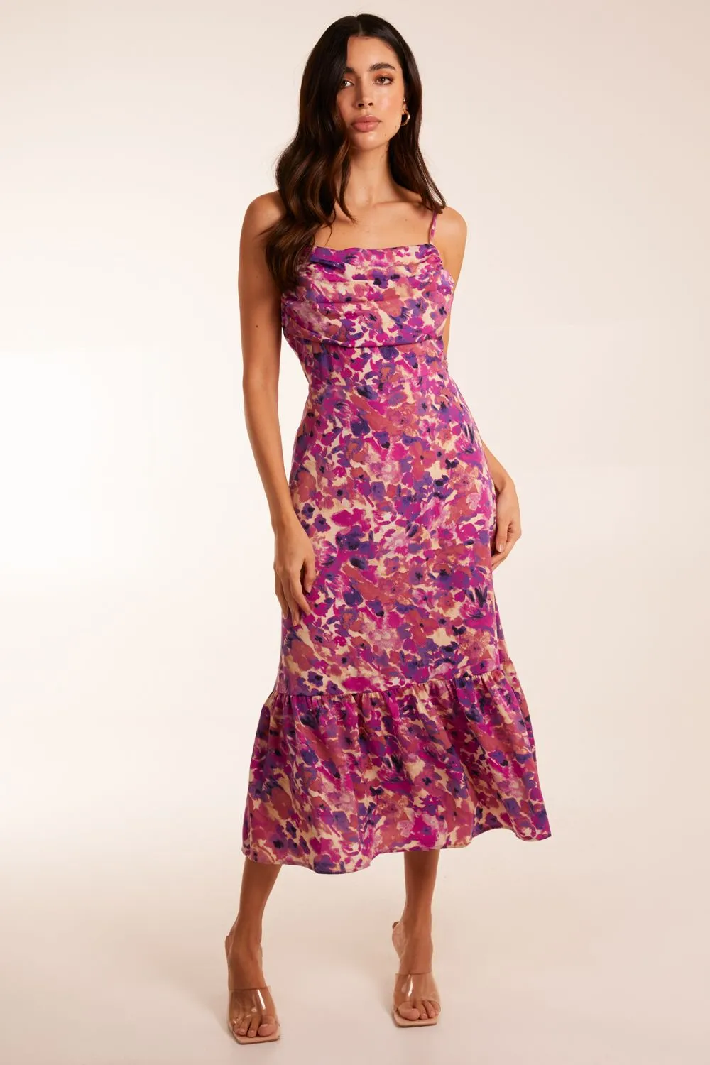 Ruched Bust Midi Dress