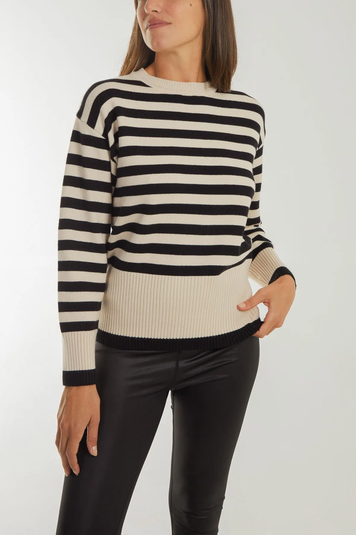 Thick Stripe Crew Neck Jumper