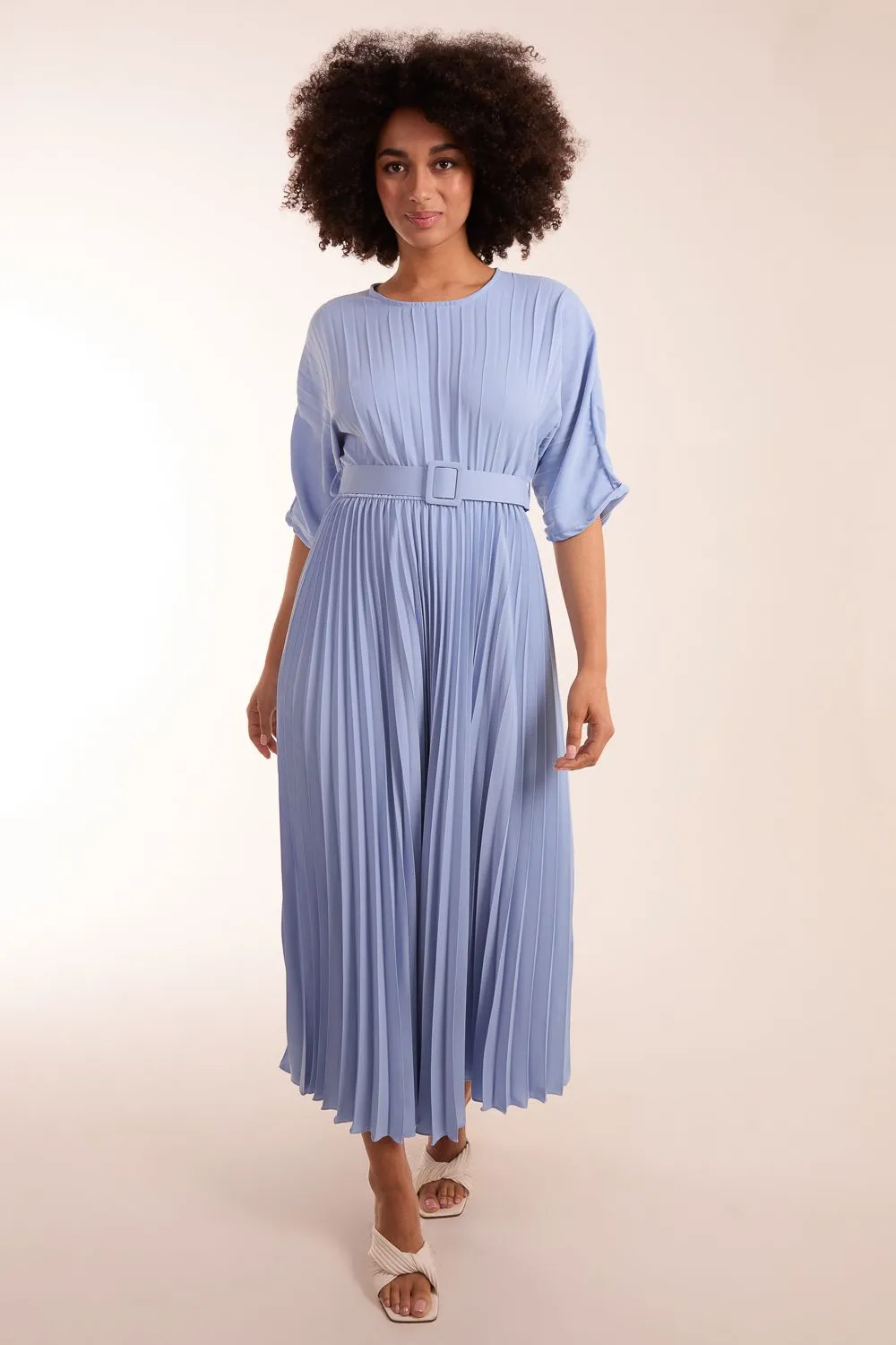 Pleated Dress With Belt