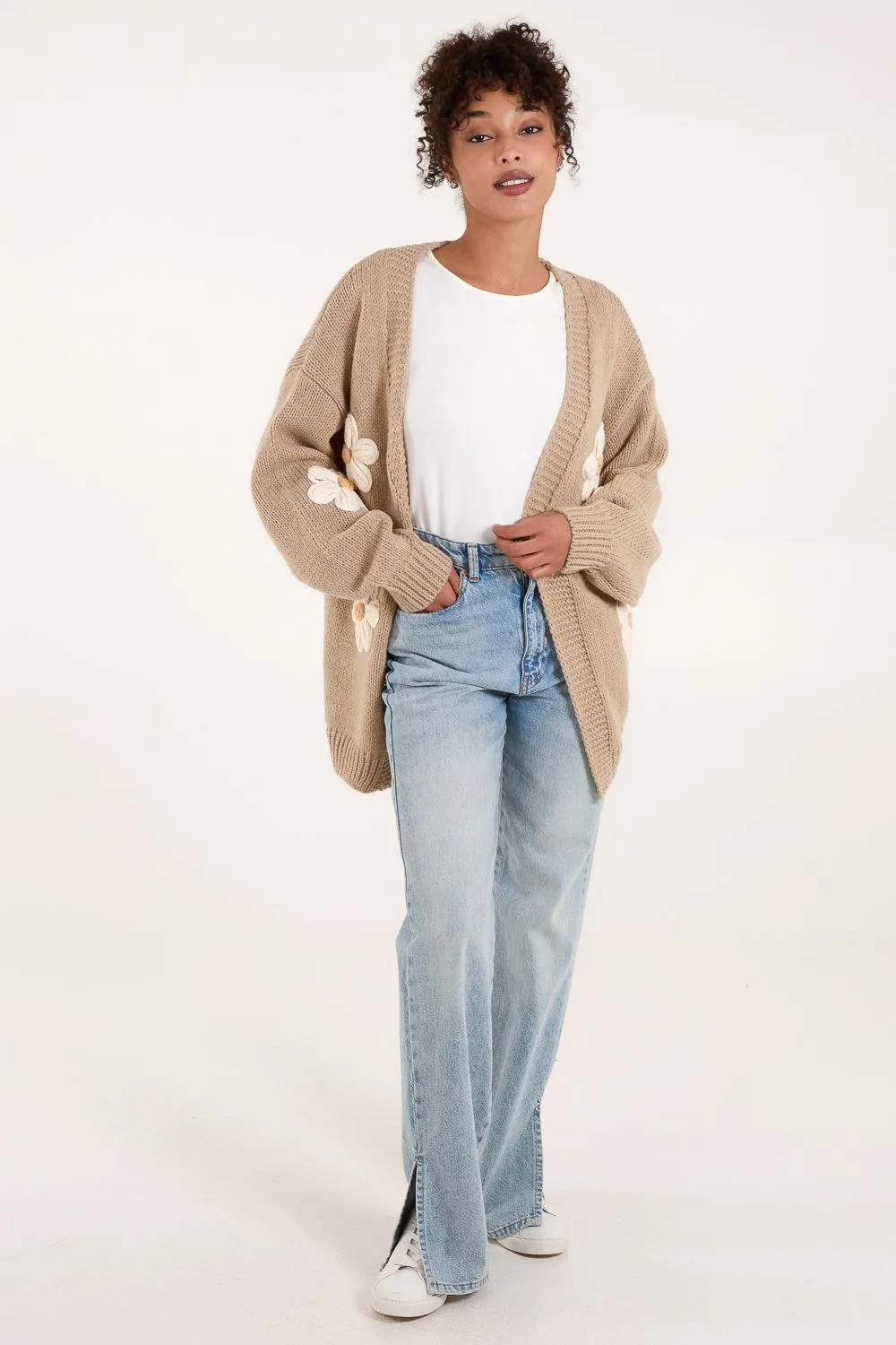 Daisy Large Flower Cardigan