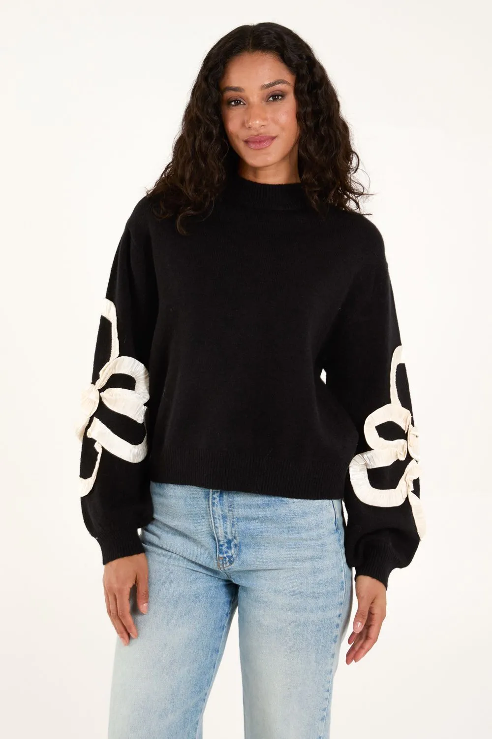 Frill Flower Knit Jumper