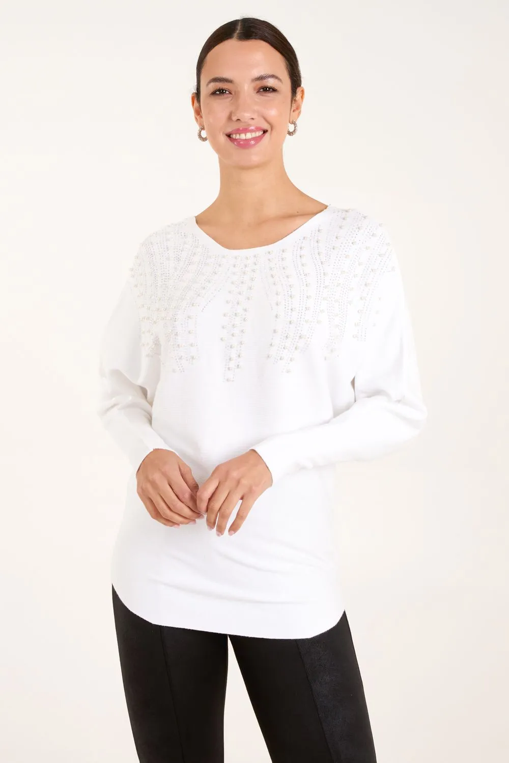 Embellished Pearl Knitted Jumper