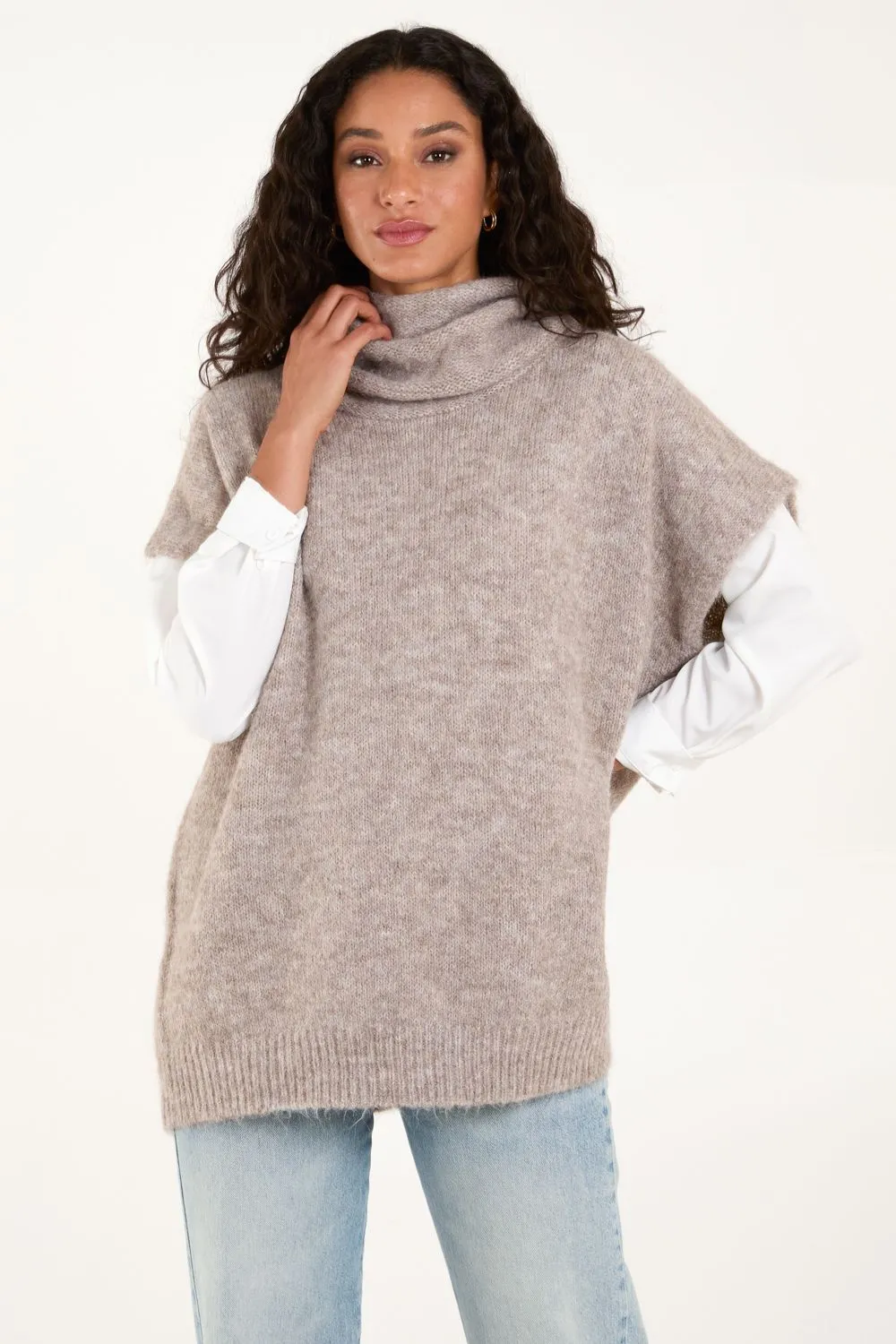 Chunky Roll Neck Tabard