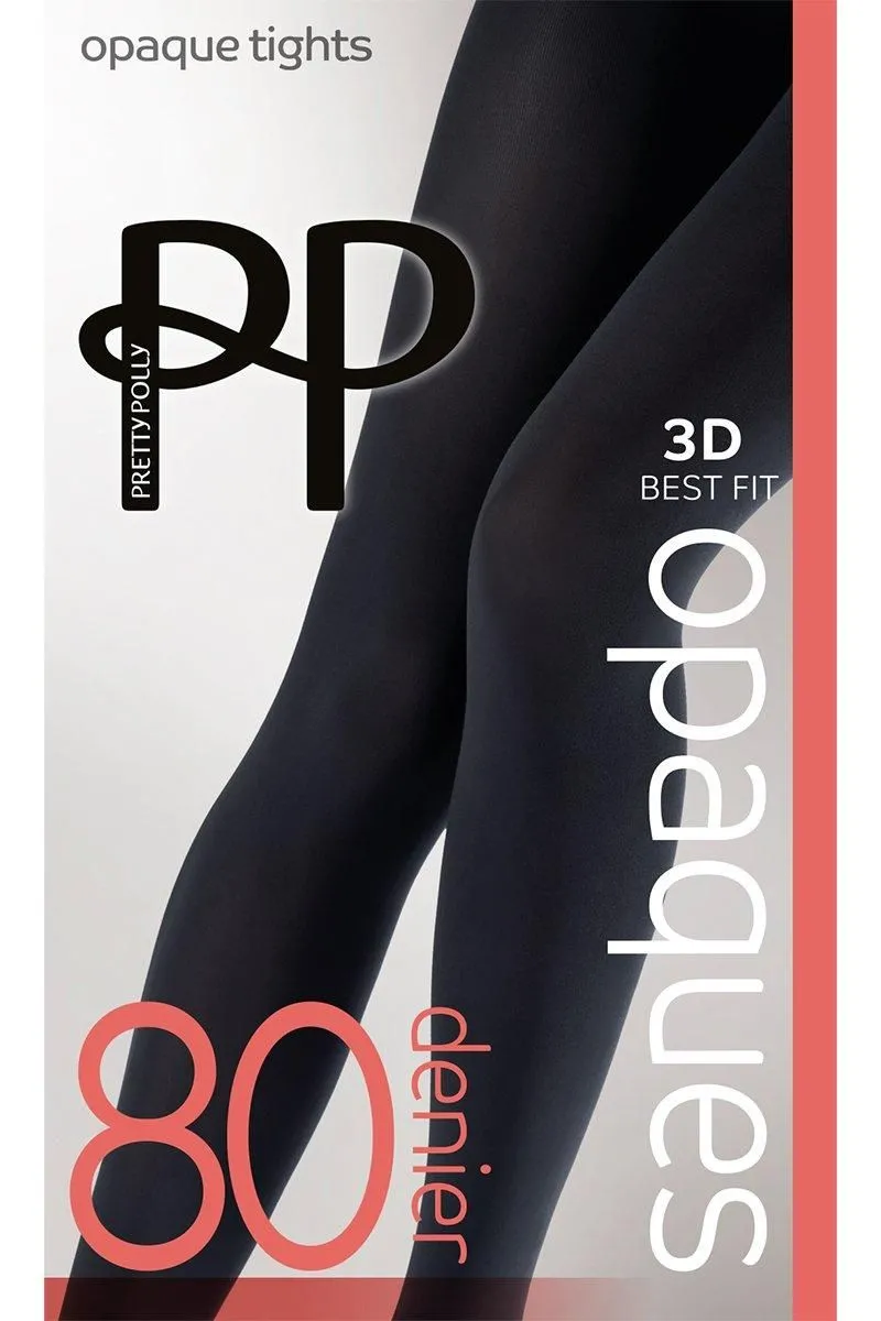 Premium Opaques 80 Denier 3D Tights - Black