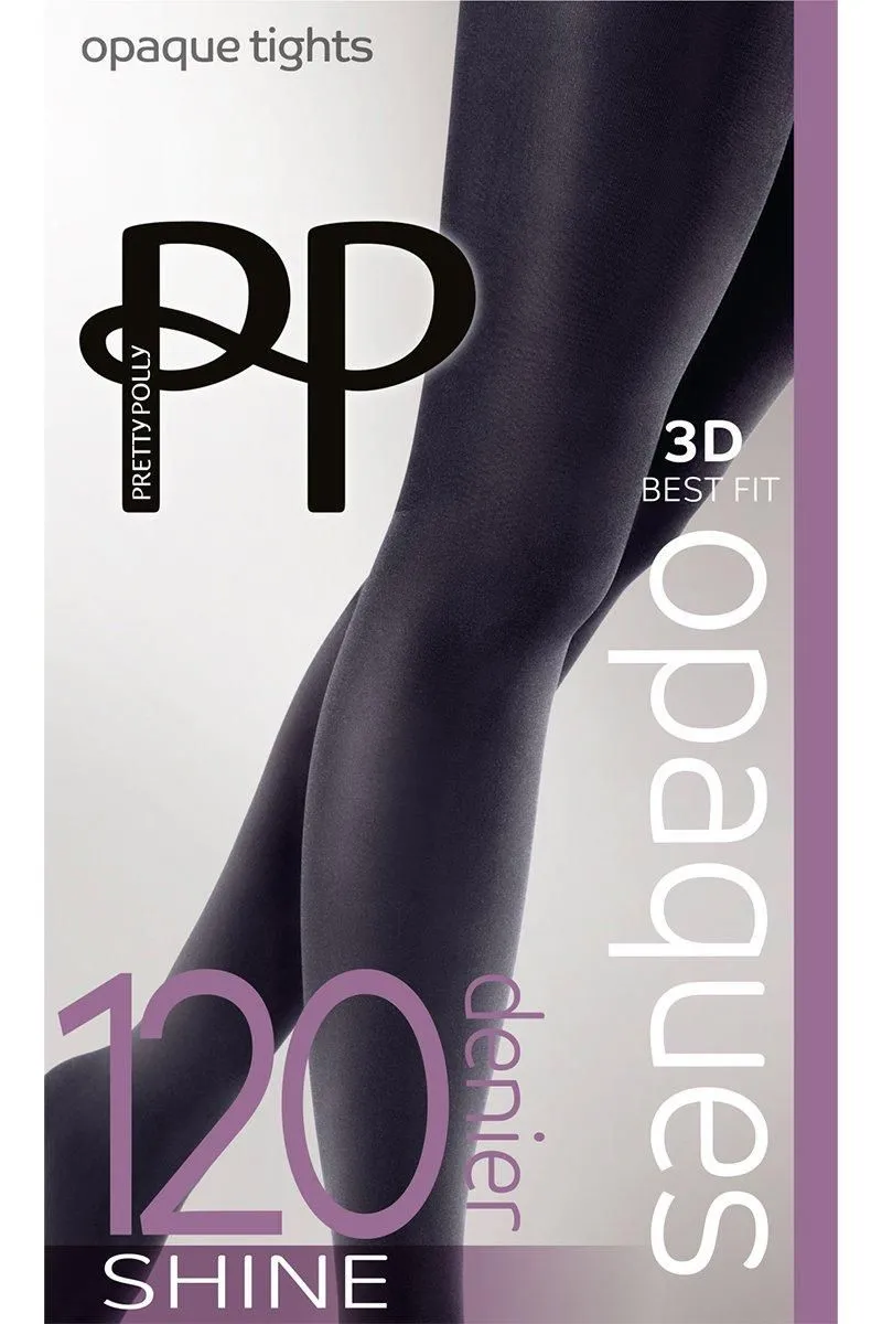 Premium Opaques 120 Denier 3D Shine Tights - Black