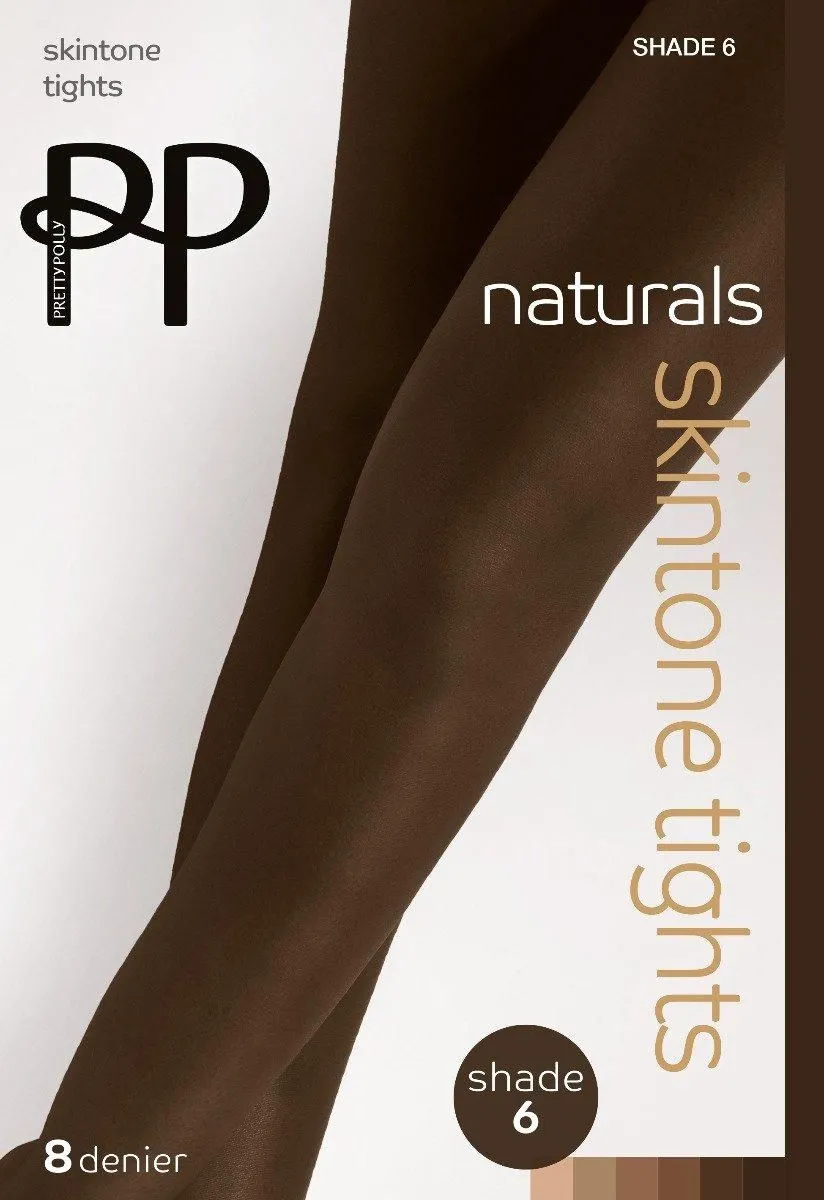 Naturals 8 Denier Skin Tone Tights - Dark Brown