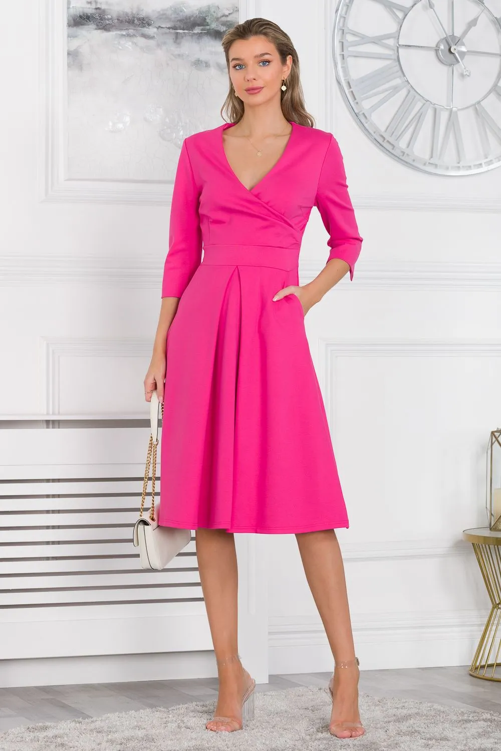 Paige 3/4 Sleeve Wrap Dress