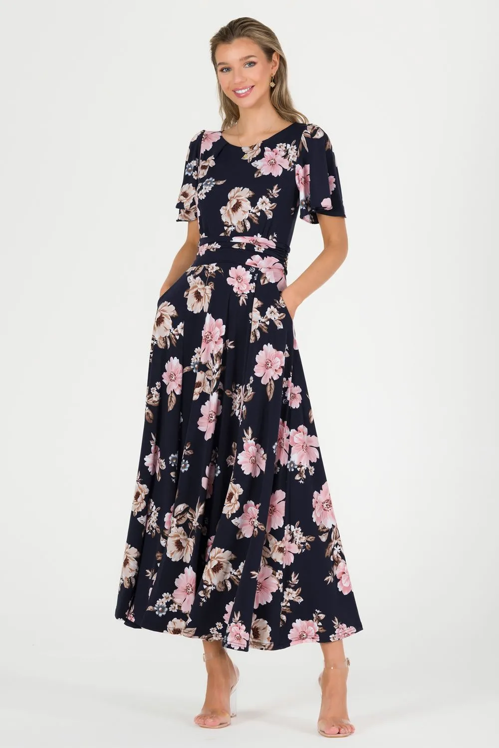 Hailey Jersey Angel Sleeve Maxi Dress