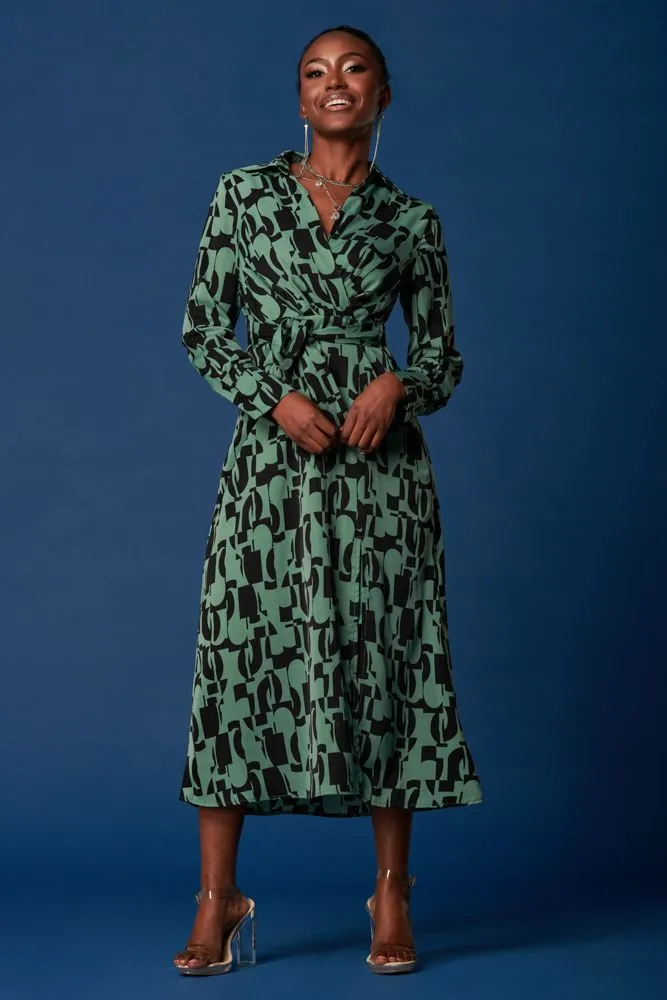 Wrap Detail Shirt Maxi Dress