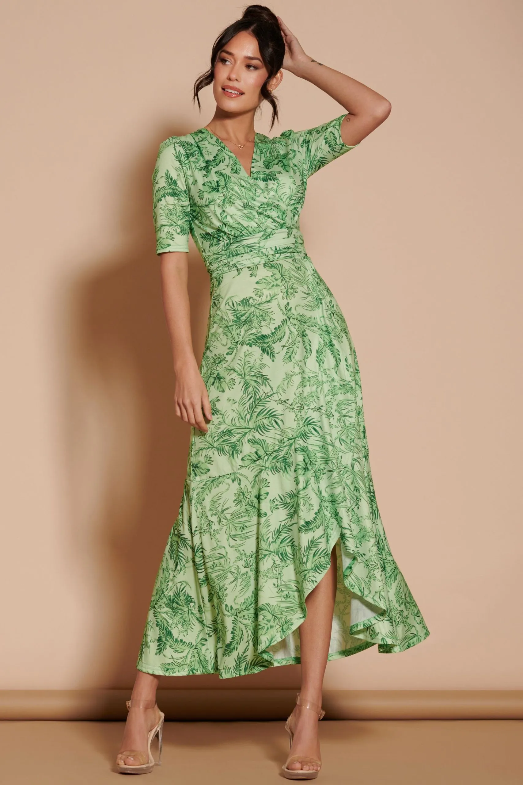 Ruffle Hem Jersey Maxi Dress