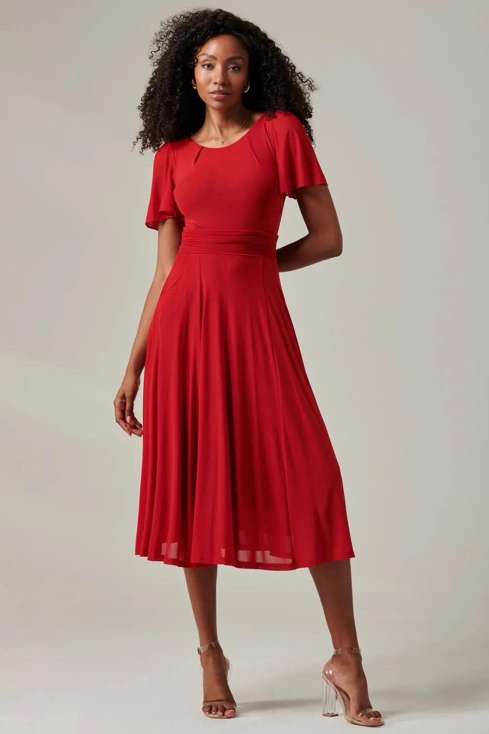 Ayla Plain Mesh Maxi Dress