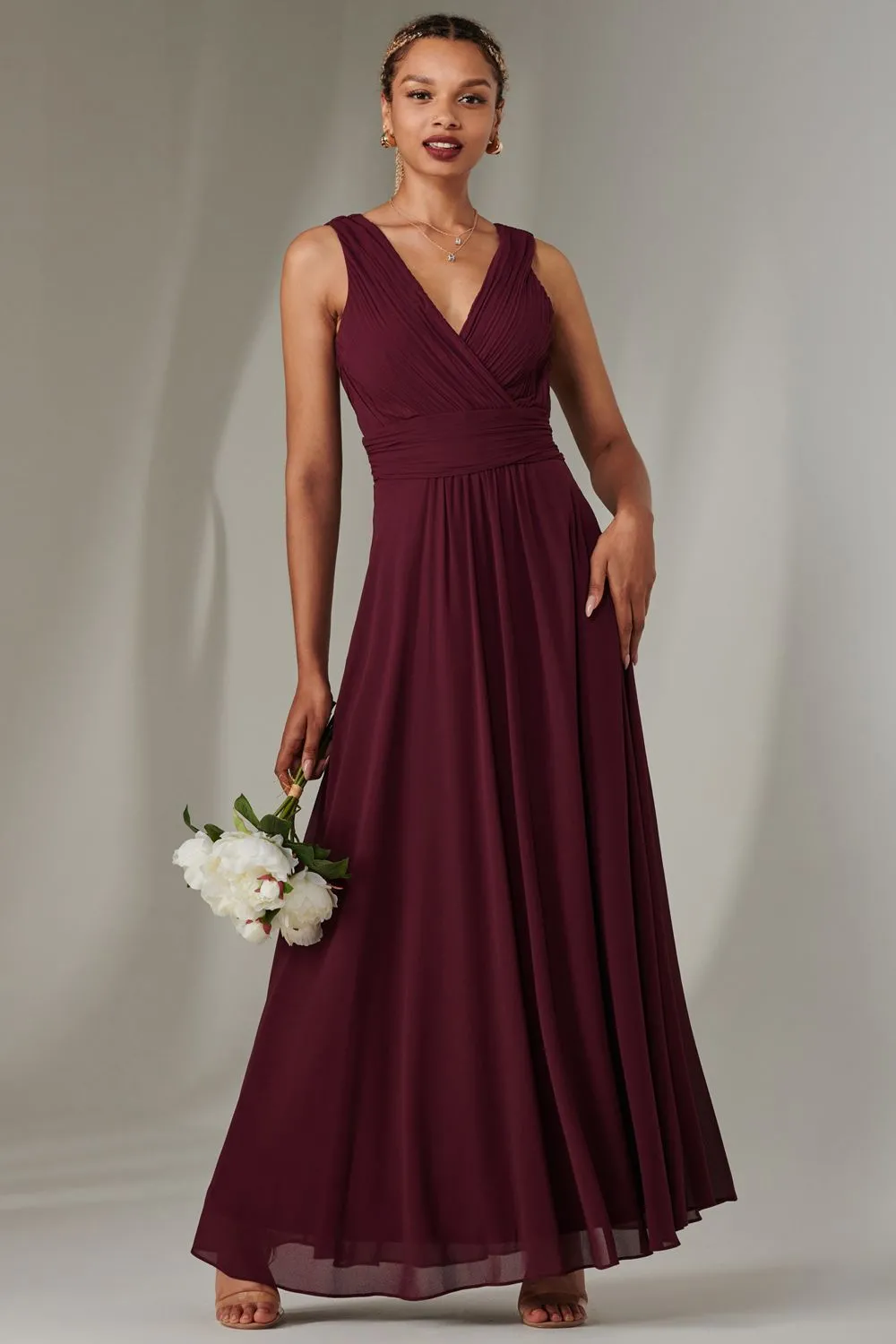 Cora Sleeveless Chiffon Maxi Dress