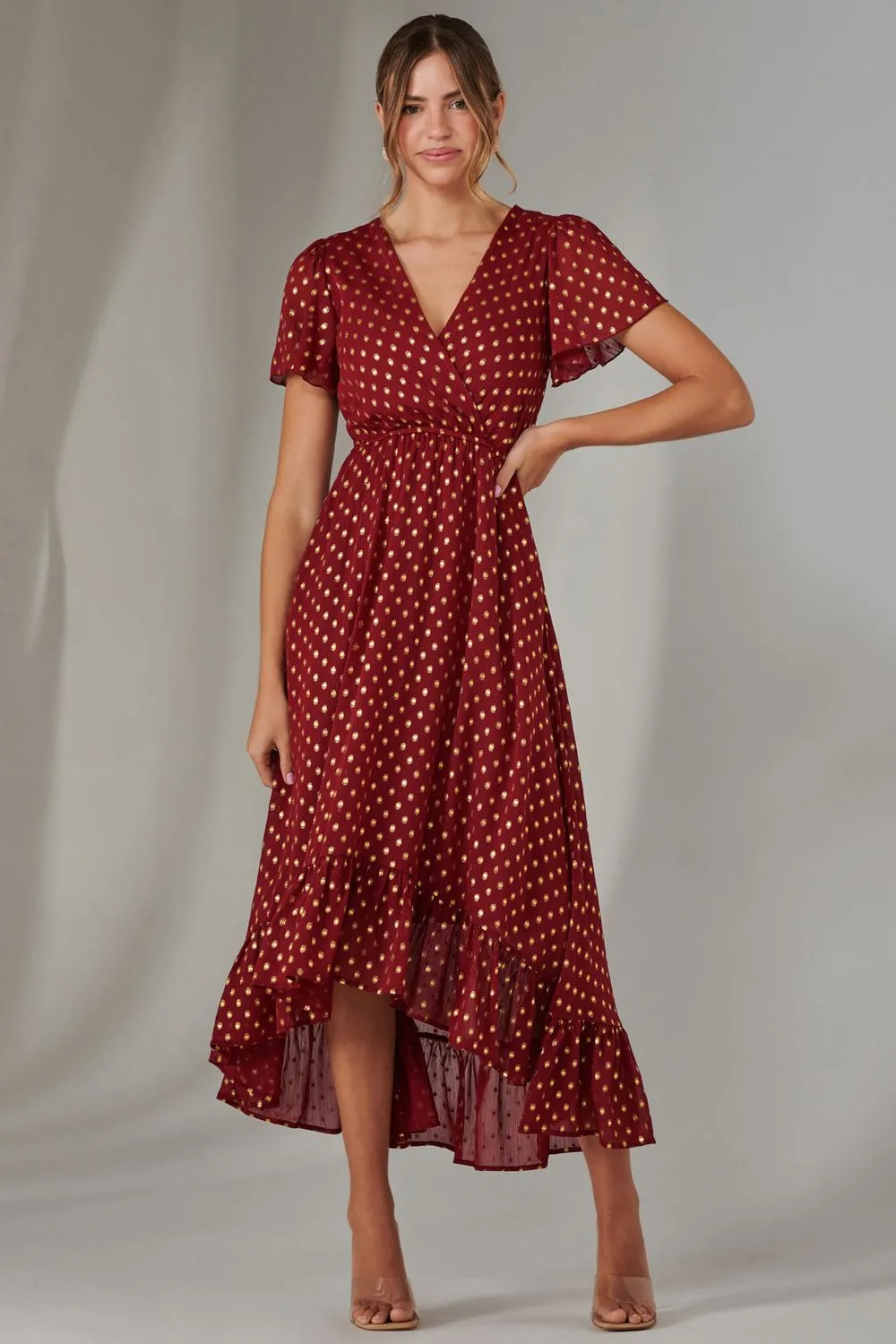 Chiffon Short Sleeve Midaxi Dress