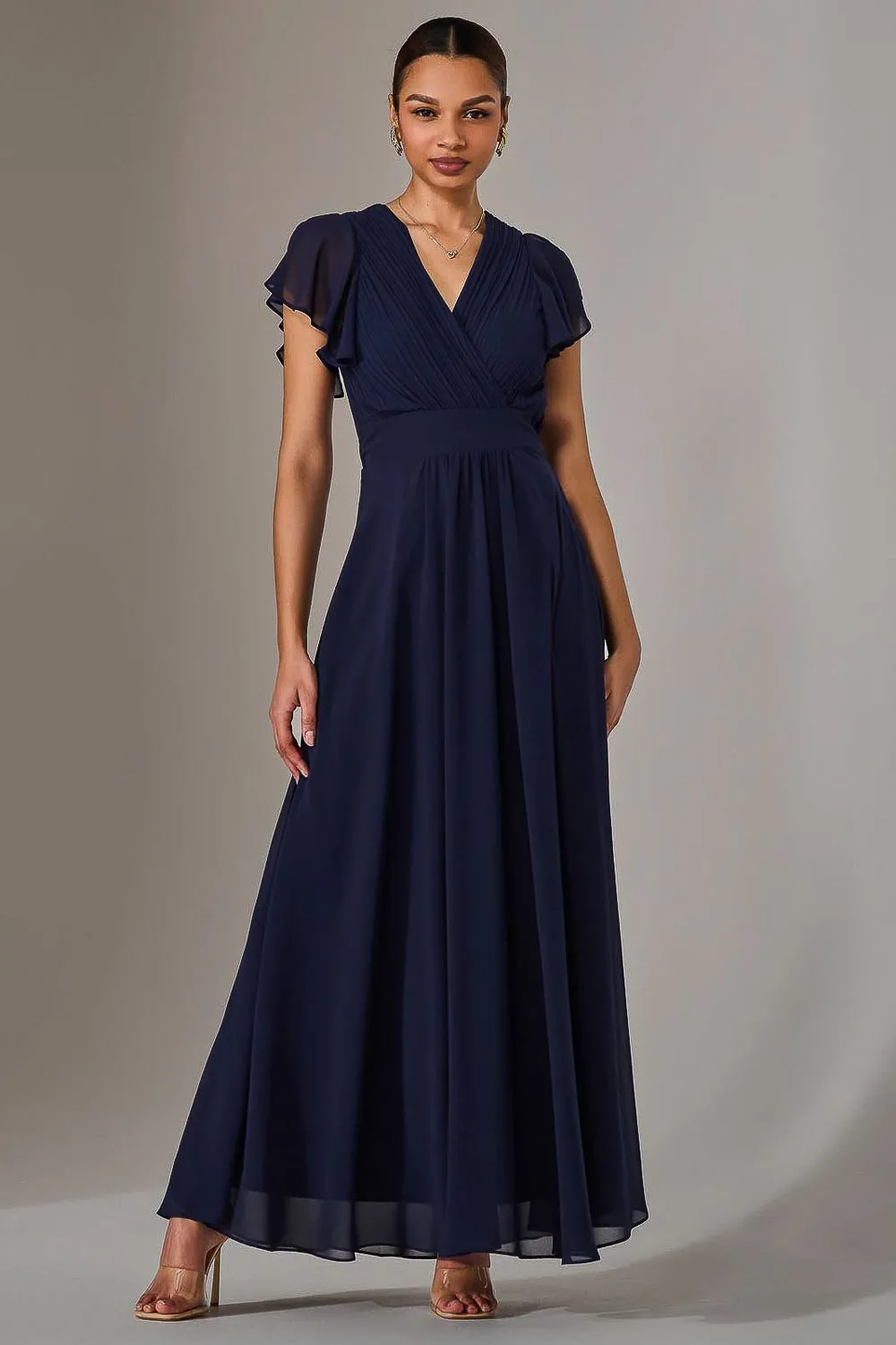 Chiffon Pleated Maxi Dress