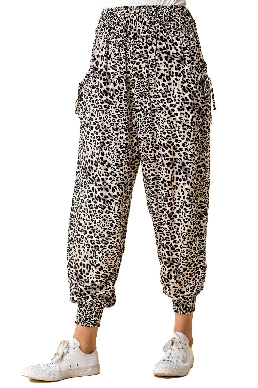 Elastic Waist Animal Hareem Lounge Pants