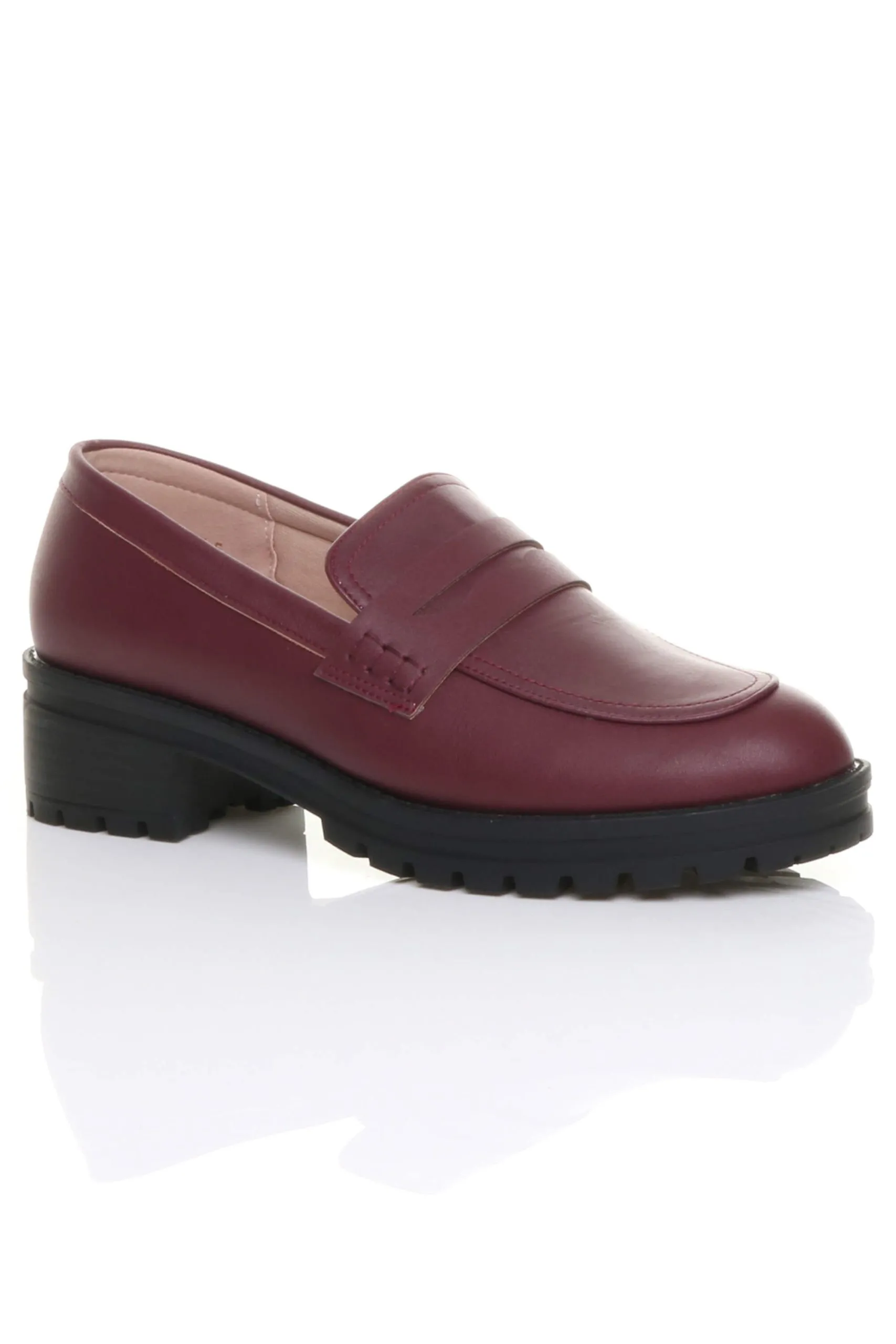 Mid Heel Chunky Heeled Penny Loafers