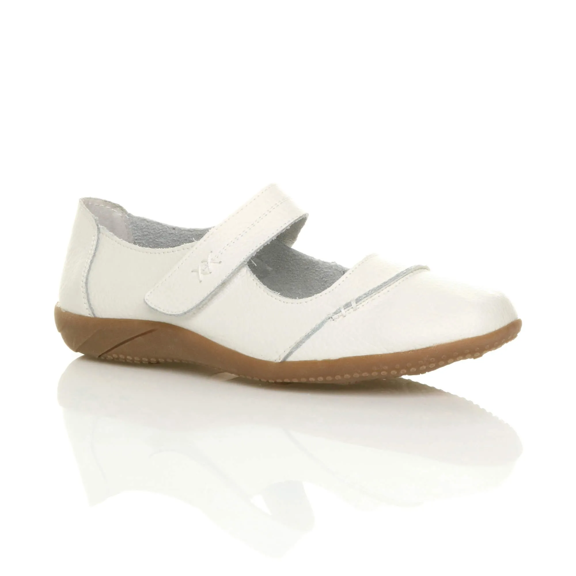 Low Heel Comfort Touch Close Leather Mary Janes