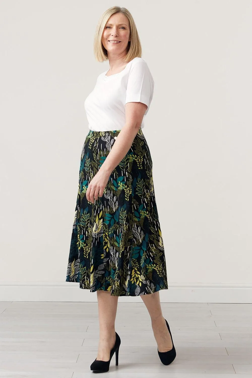 Tropical Print Leaf Skirt