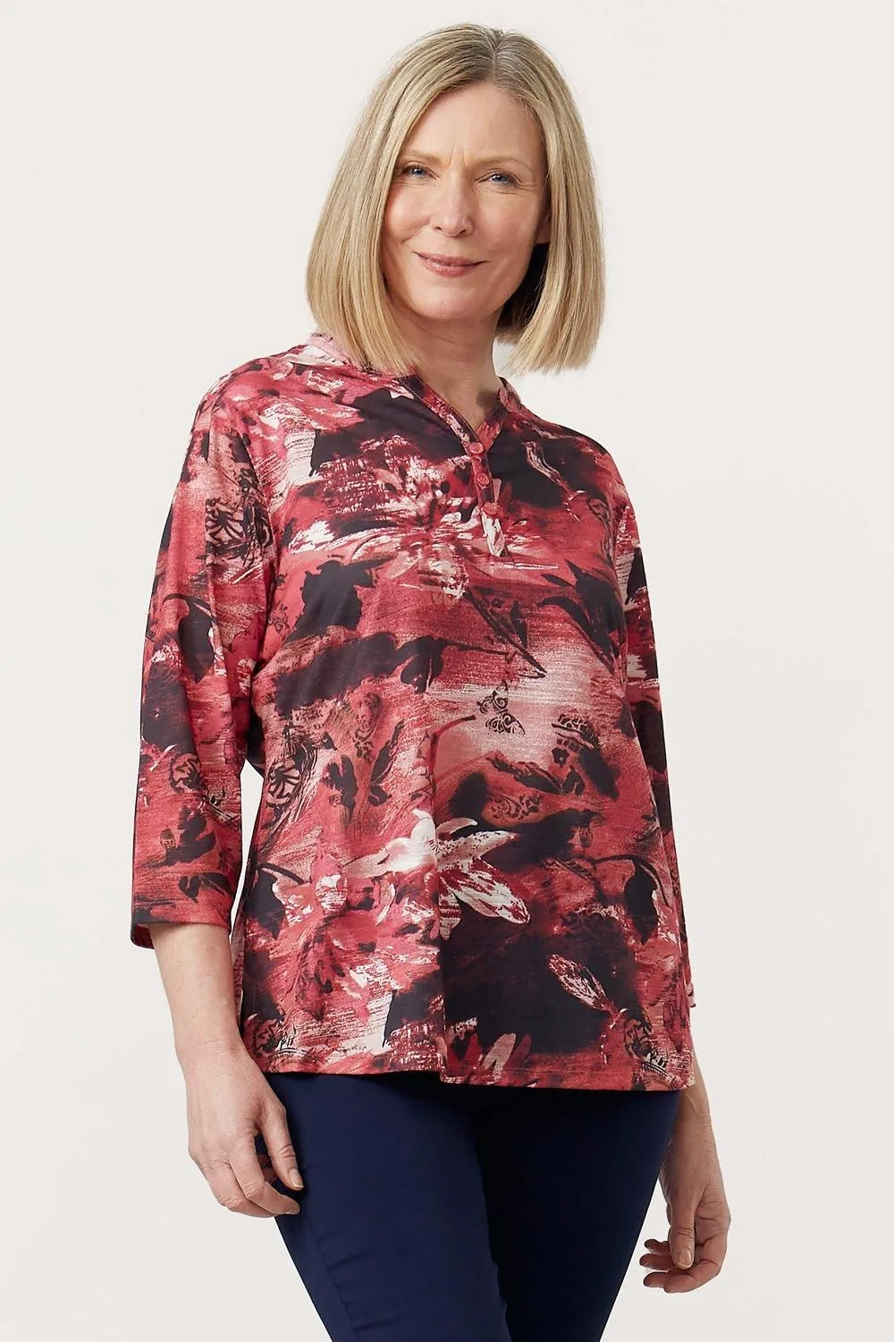 Butterfly Abstract Azalea Print Top