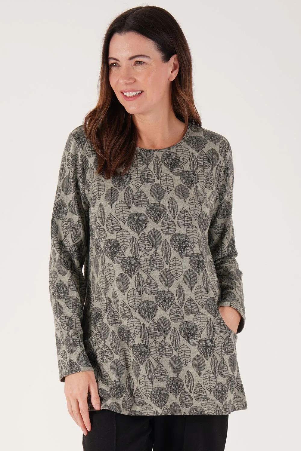 Leaf print Tunic Top