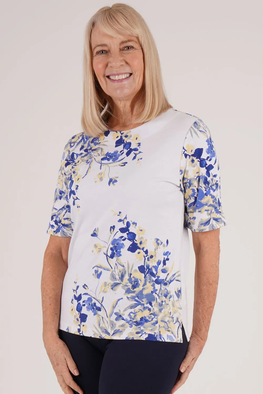 Floral Placement Print Top