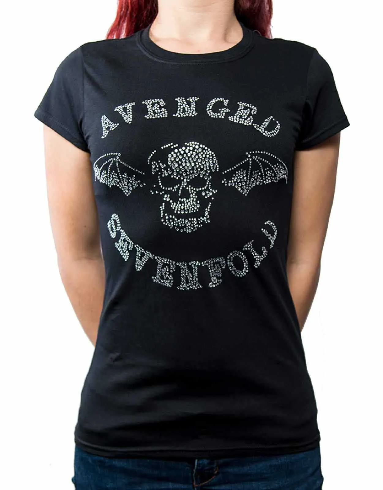 Diamante Deathbat Skinny Fit T Shirt