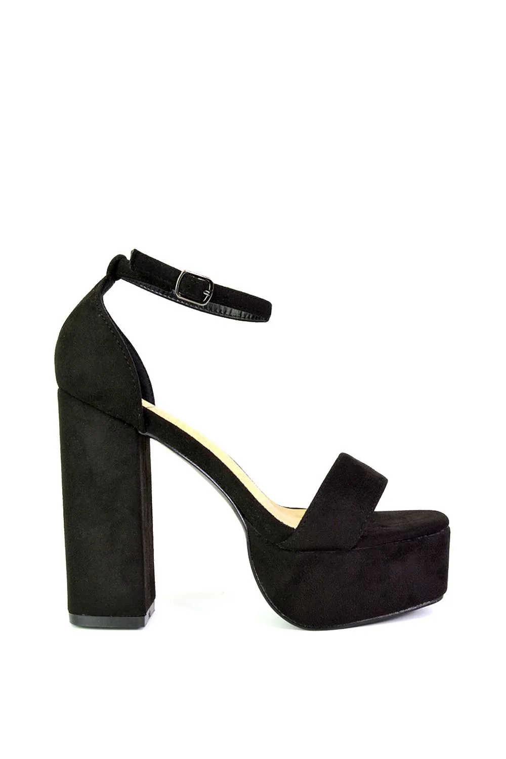 'Dotty' Chunky Block High Heel Ankle Strap Super High Platform Shoes